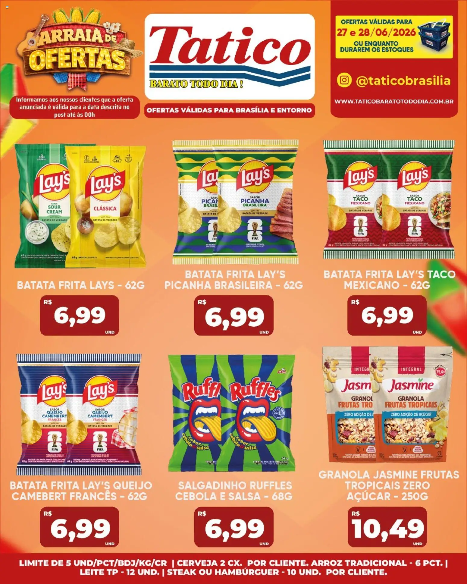 Tatico Folheto - válido de 29/06/2026 | Página: 47 | Produtos: Cebola, Granola, Hambúrguer, Batata