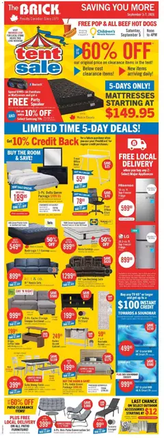 Preview of The Brick weekly flyer / circulaire from shop The Brick valid from Sep 3, 2026