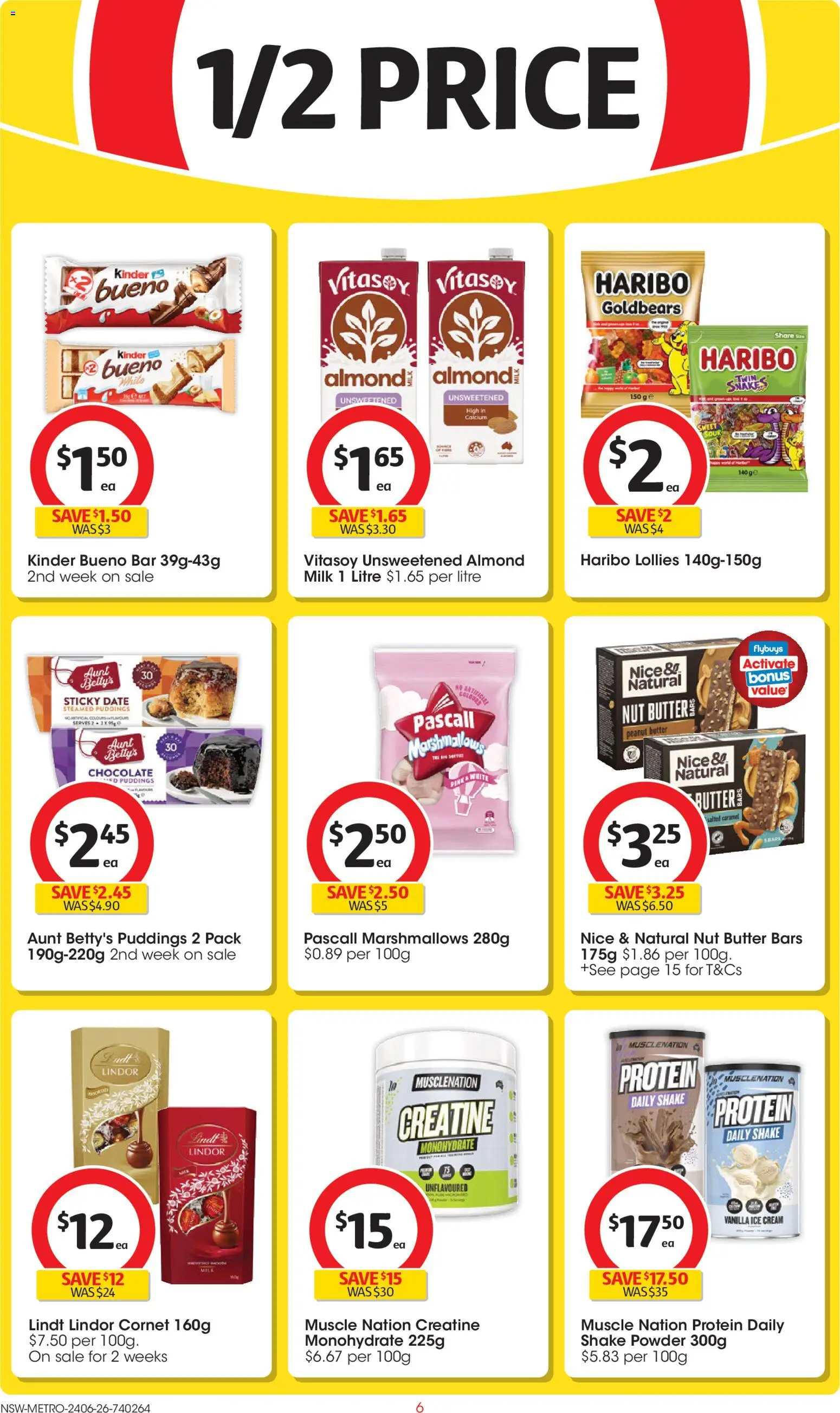 Coles catalogue - valid from 24/06/2026 | Page: 6 | Products: Milk, Chocolate, Ice cream, Date