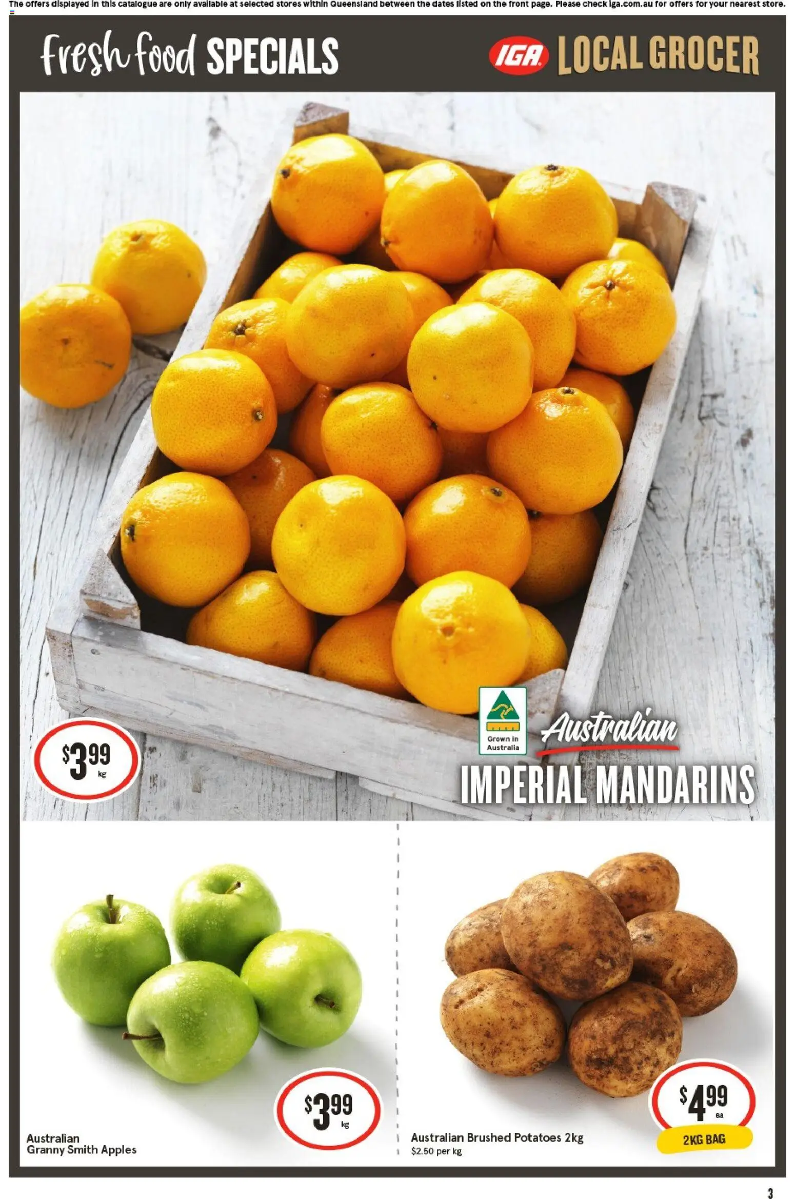 IGA catalogue - valid from 20.05.2026 | Page: 4 | Products: Apples, Mandarins, Potatoes, Bag