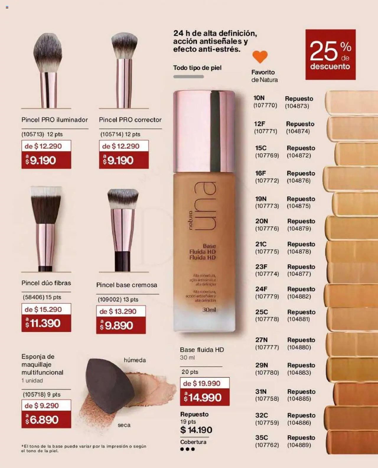 Natura catálogo │ válido desde el 26.06.2025 | Página: 49 | Productos: Corrector, Base, Pincel, Iluminador