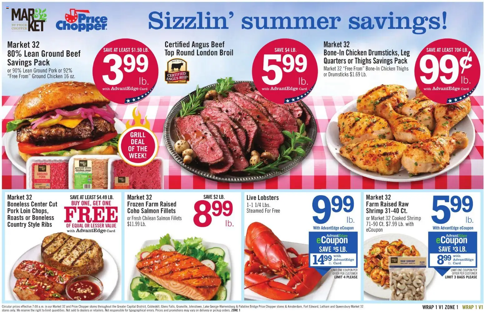 Price Chopper Weekly Ad - valid from 08/16/2026 | Page: 13 | Products: Ground pork, Ground beef, Salmon, Grill