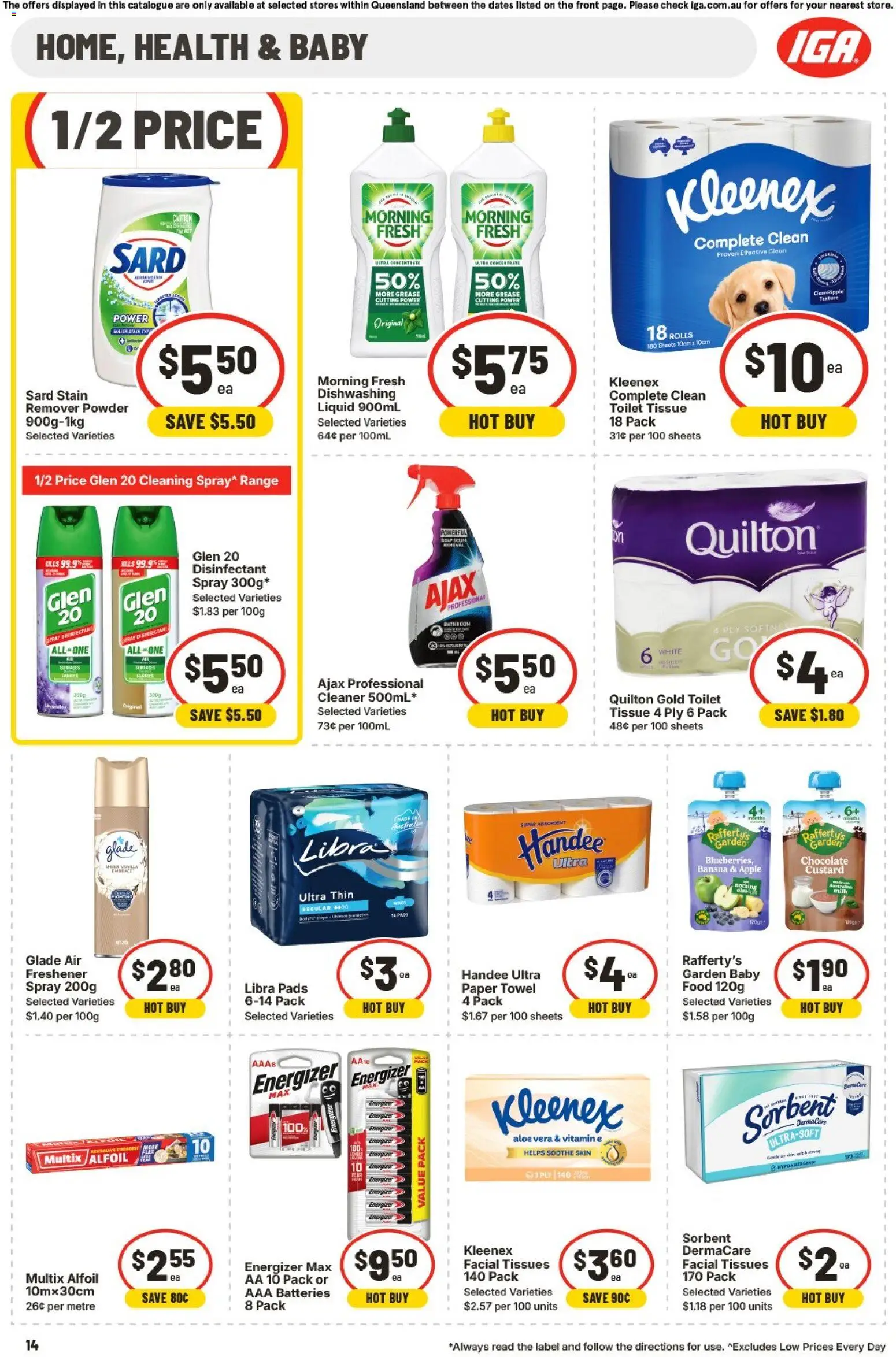 IGA catalogue - valid from 26/08/2026 | Page: 14 | Products: Aloe vera, Batteries, Tissues, Vitamin