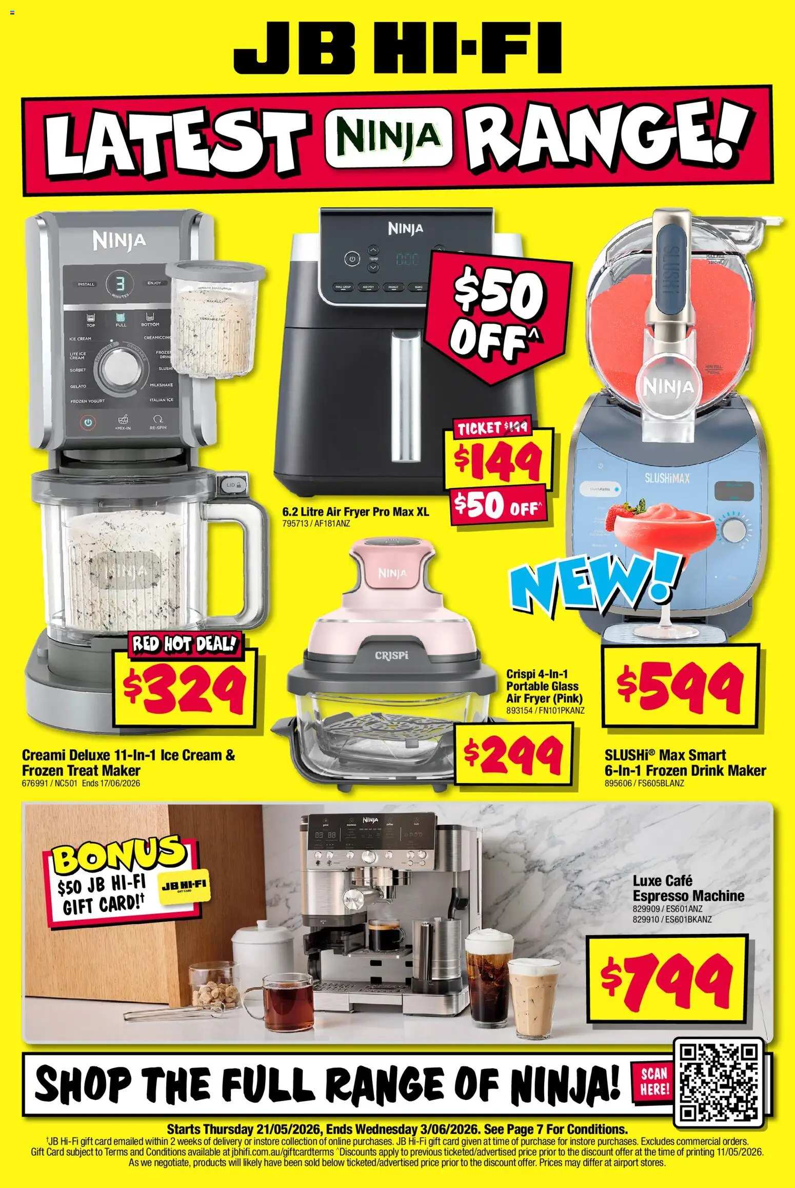 JB Hi-Fi catalogue - valid from 21.05.2026 | Page: 1 | Products: Cream, Ice cream, Portable, Espresso machine