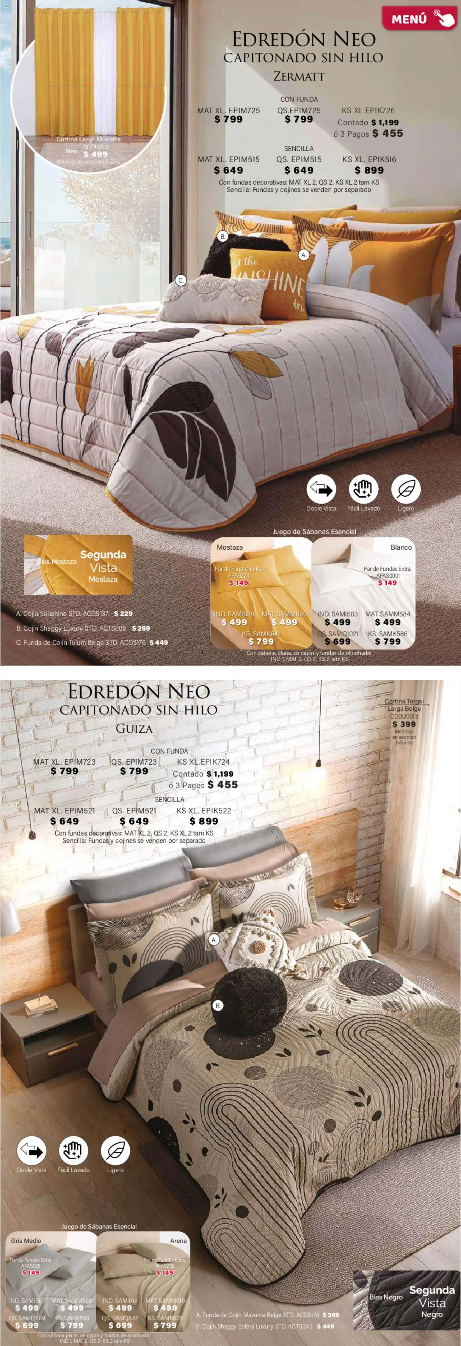 Nuevas ofertas de Colchas Concord válidas en toda la República Mexicana desde el 01/02/2026. ¡Encuentra las mejores ofertas en Colchas Concord catálogo! | Página: 25 | Productos: Mostaza, Funda, Almohada, Sabanas