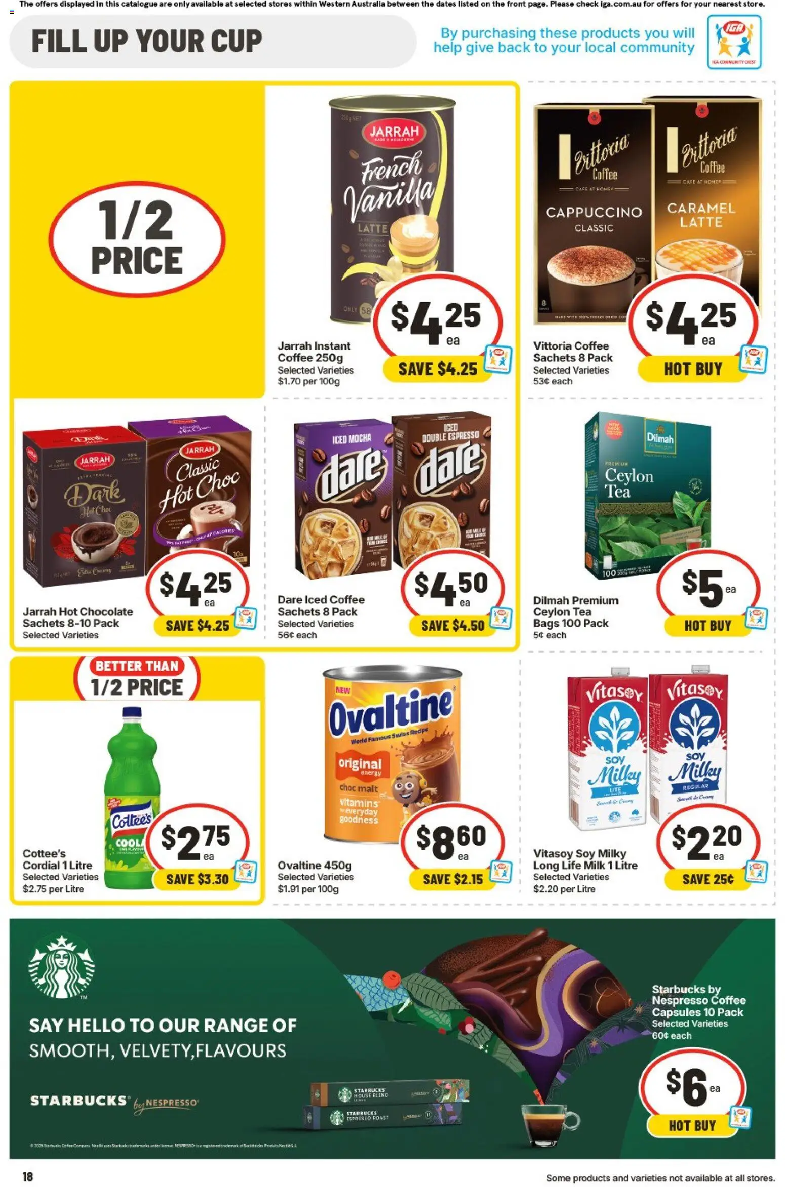 IGA catalogue - valid from 19/08/2026 | Page: 18 | Products: Milk, Coffee, Tea, Capsules