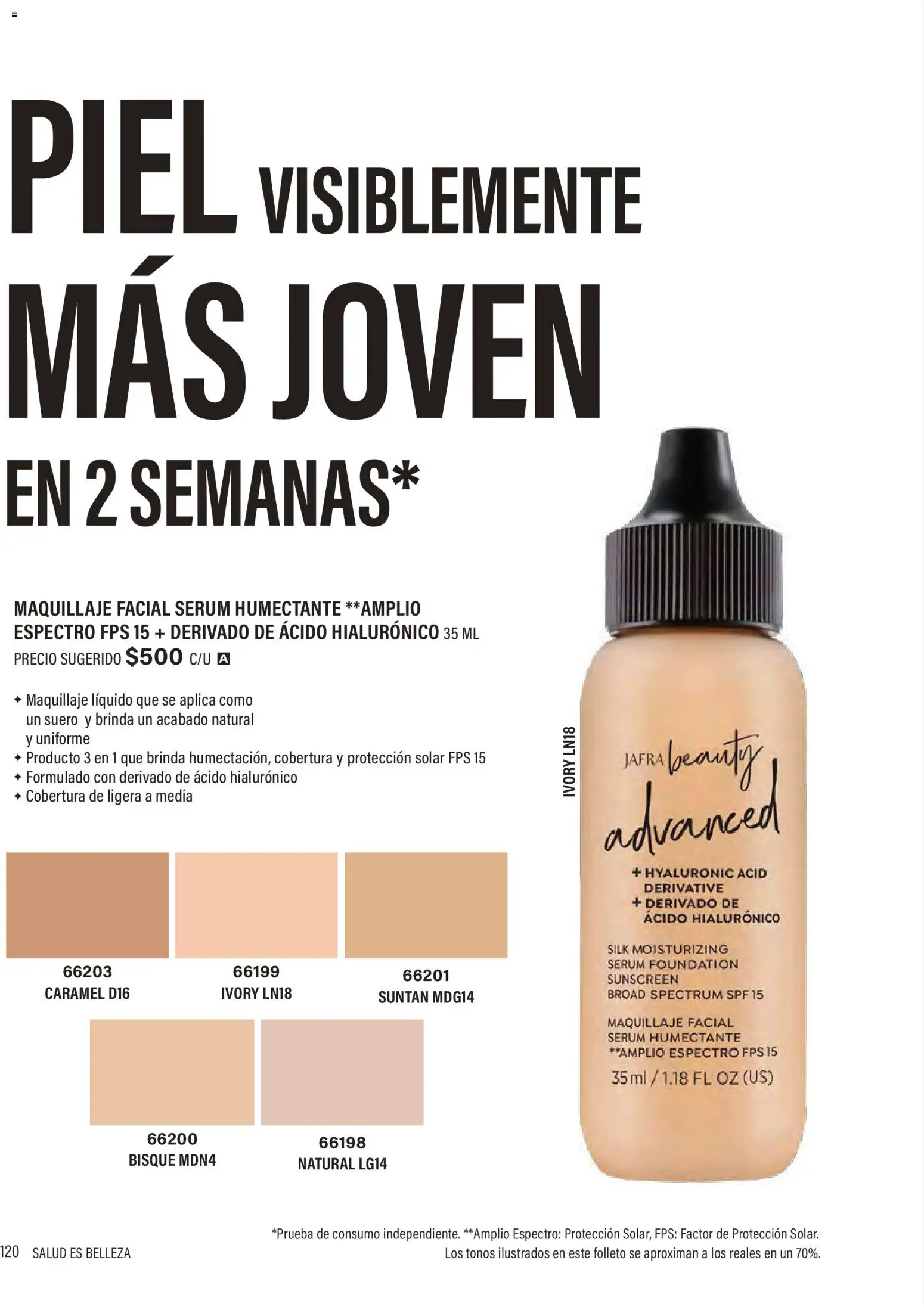 Nuevas ofertas de JAFRA válidas en toda la República Mexicana desde el 01/07/2026. ¡Encuentra las mejores ofertas en JAFRA catálogo Organizador de Ventas! | Página: 120 | Productos: Serum, Maquillaje