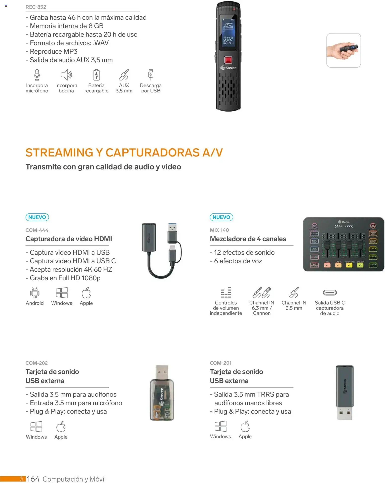 Nuevas ofertas de Steren válidas en toda la República Mexicana desde el 01.01.2026. ¡Encuentra las mejores ofertas en Steren catálogo! | Página: 176 | Productos: Audio, Mp3, Micrófono, Batería