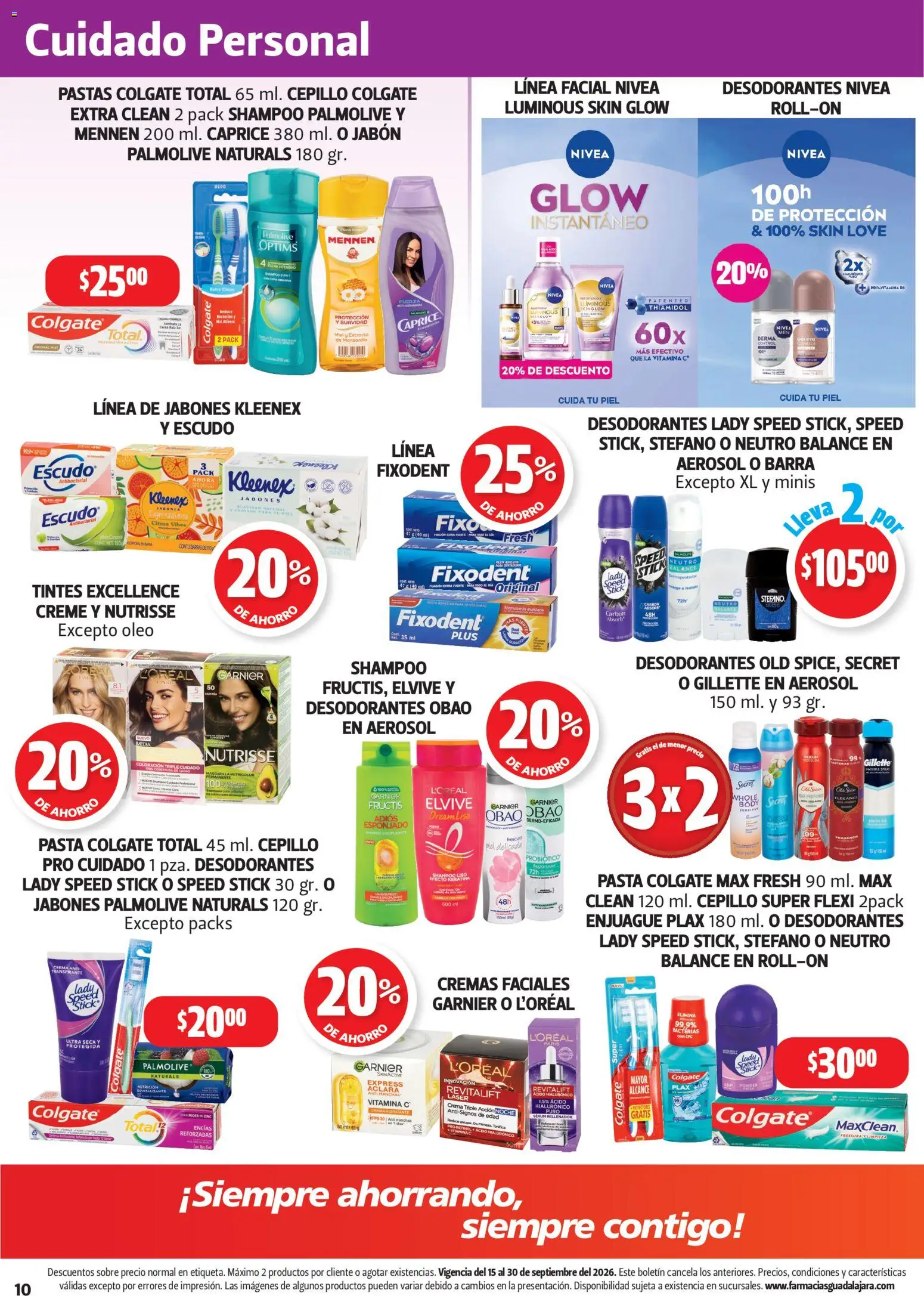 Nuevas ofertas de Farmacia Guadalajara válidas en toda la República Mexicana desde el 15/09/2026. ¡Encuentra las mejores ofertas en Farmacia Guadalajara catálogo! | Página: 10 | Productos: Serum, Crema, Body, Jabón