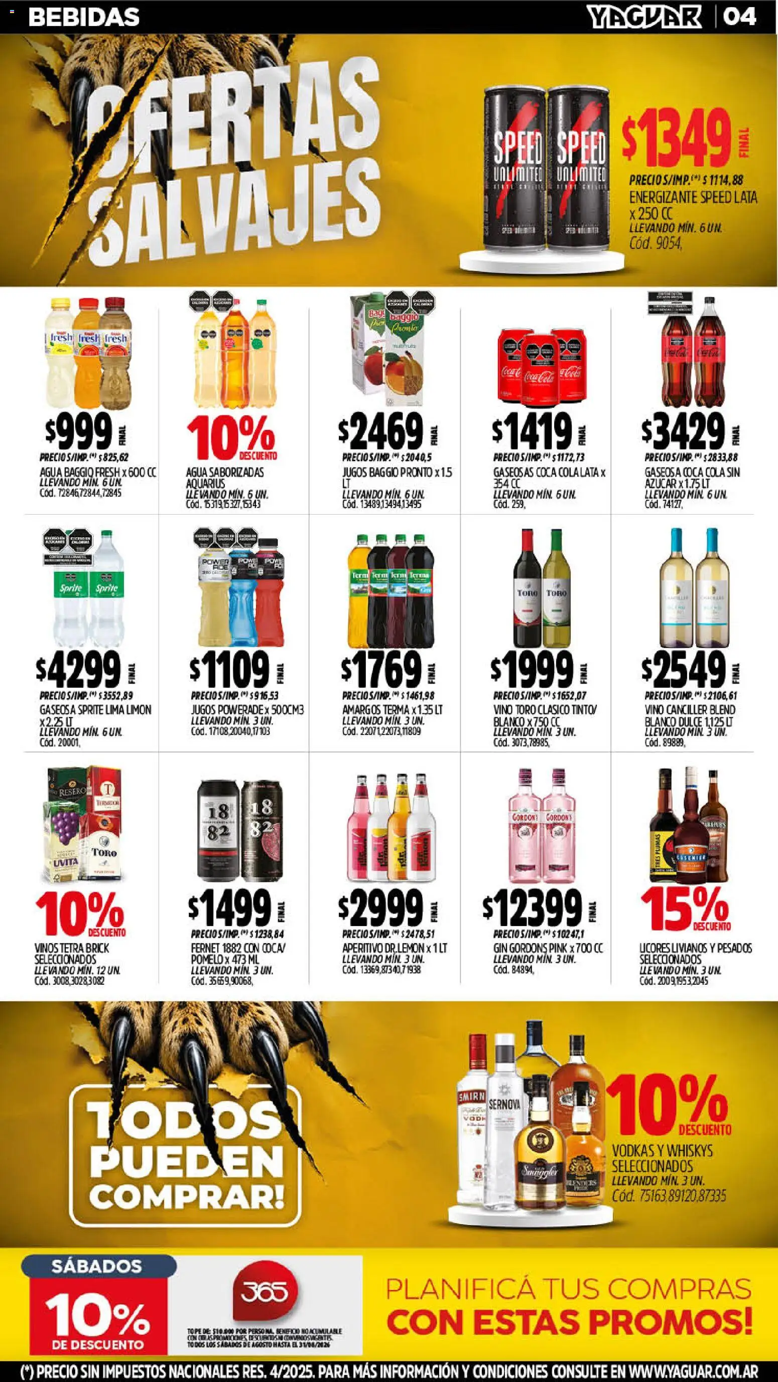 Yaguar catálogo │ válido desde el 10/08/2026 | Página: 5 | Productos: Azucar, Gin, Gaseosa, Pomelo