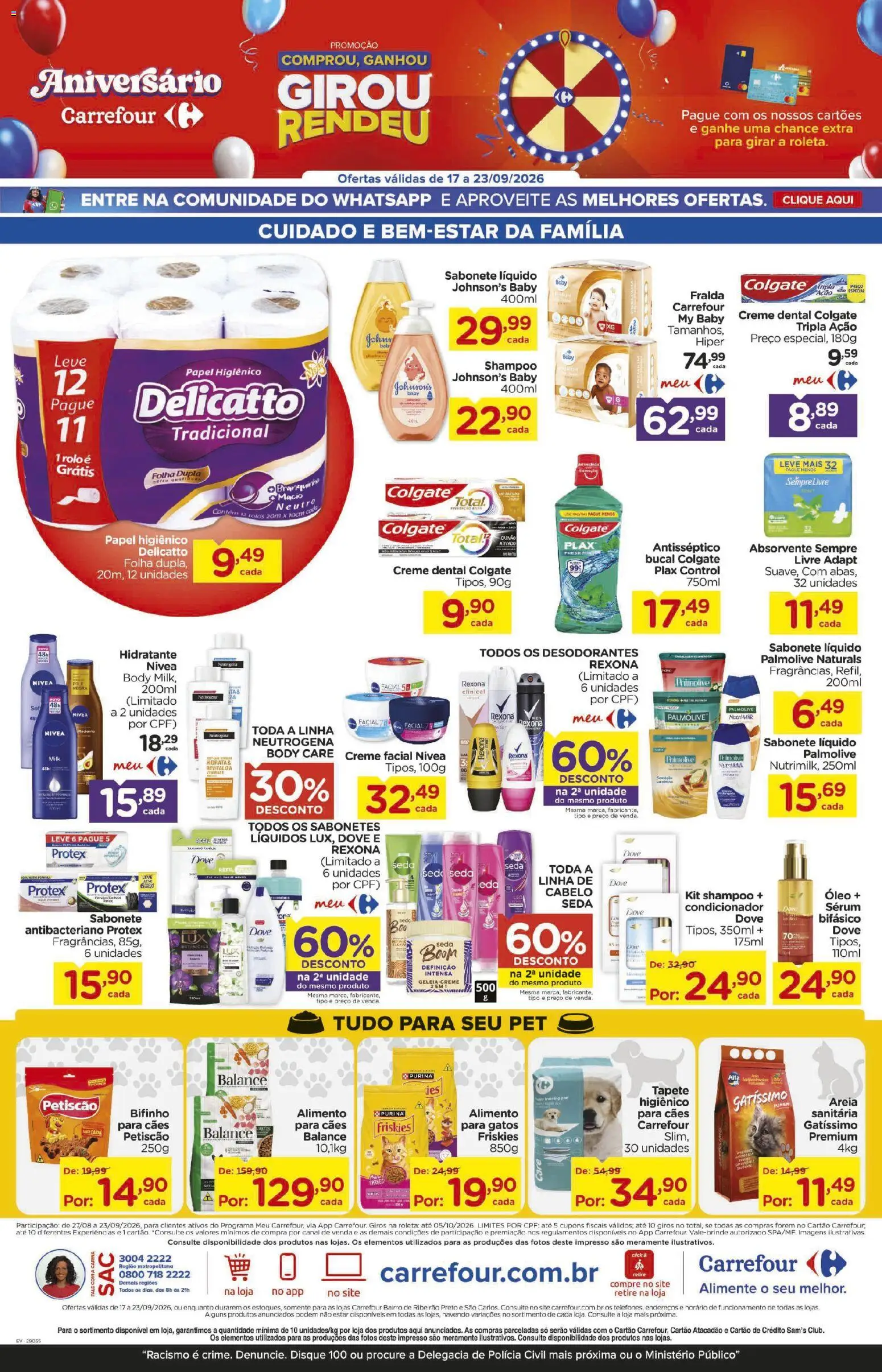 Carrefour Bairro Folheto - válido de 17/09/2026 | Página: 8 | Produtos: Carvão ativado, Rexona, Dove, Sabonete líquido
