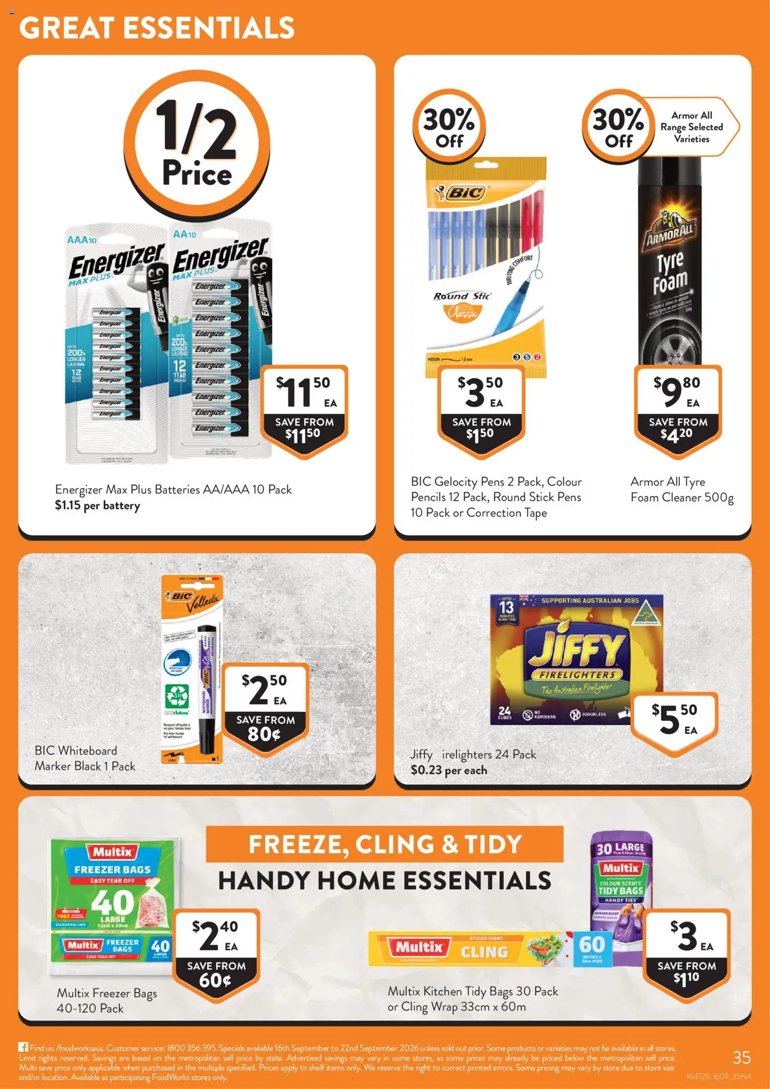 Foodworks catalogue - valid from 16/09/2026 | Page: 35 | Products: Shelf, Battery, Batteries, Foam