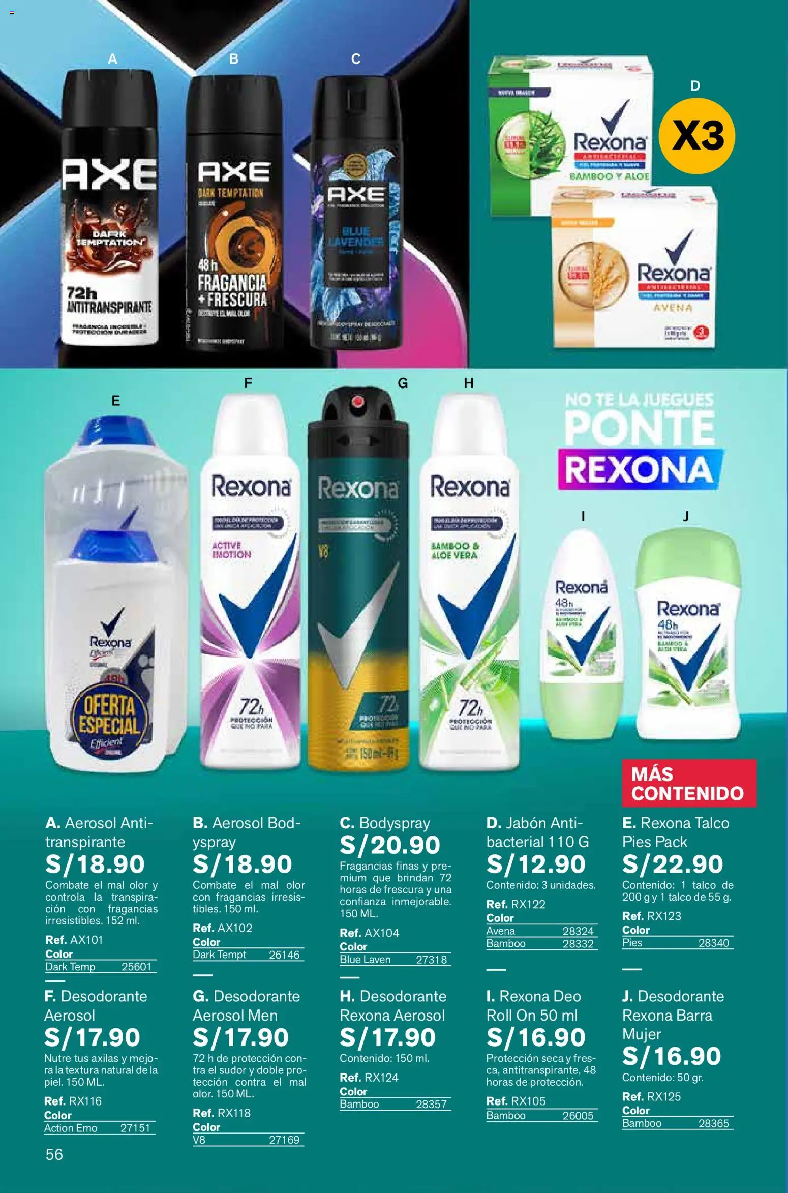 Catálogo Leonisa válido desde 06.03.2026 | Página: 56 | Productos: Jabón, Antitranspirante, Avena, Fragancia