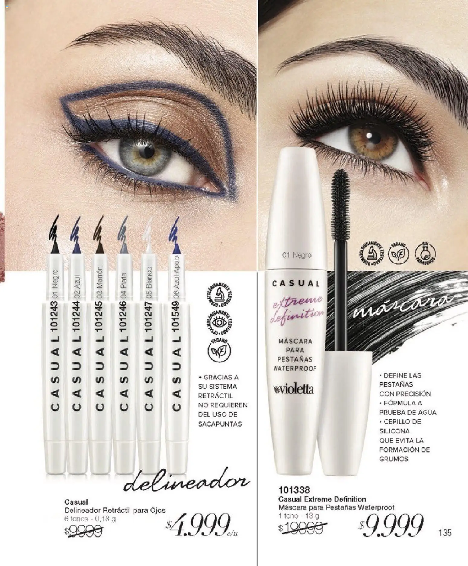 Violetta catálogo │ válido desde el 01.02.2026 | Página: 135 | Productos: Sacapuntas, Máscara, Delineador, Agua