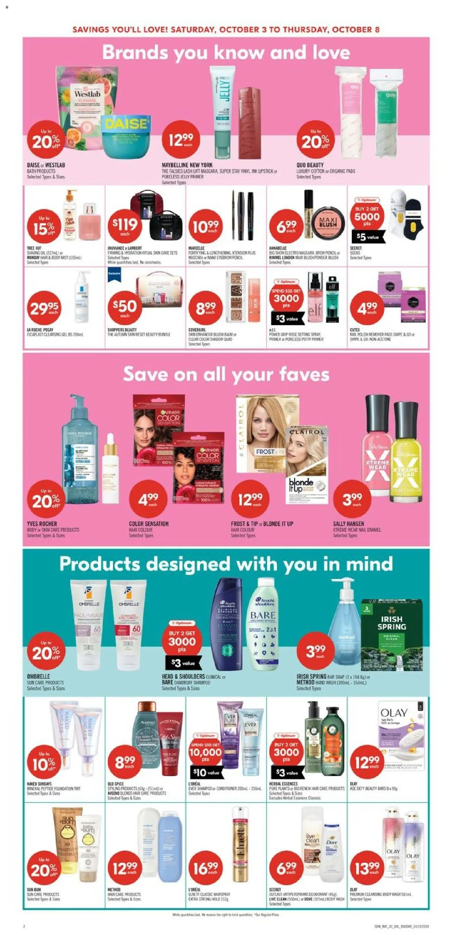 Shoppers flyer valid from Oct 3, 2026 | Page: 18 | Products: Powder, Shampoo, Conditioner, Bath