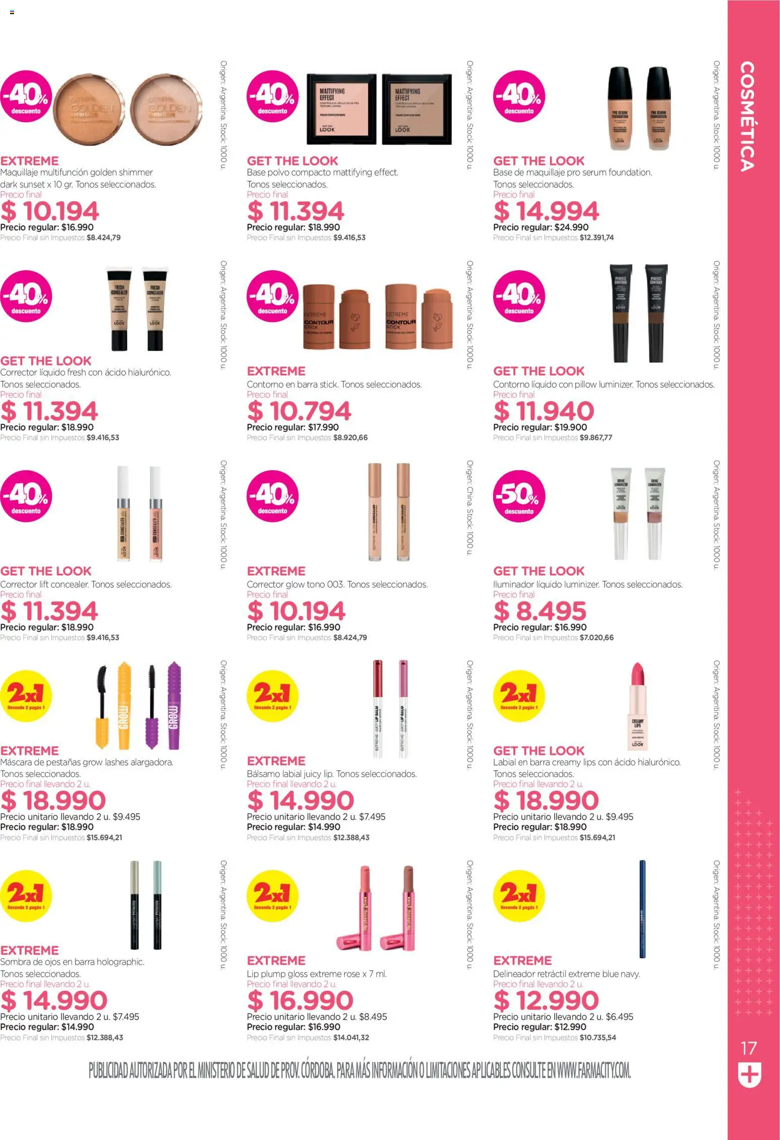 Farmacity catálogo │ válido desde el 01/09/2026 | Página: 17 | Productos: Base de maquillaje, Mascara de pestañas, Bálsamo, Bálsamo labial