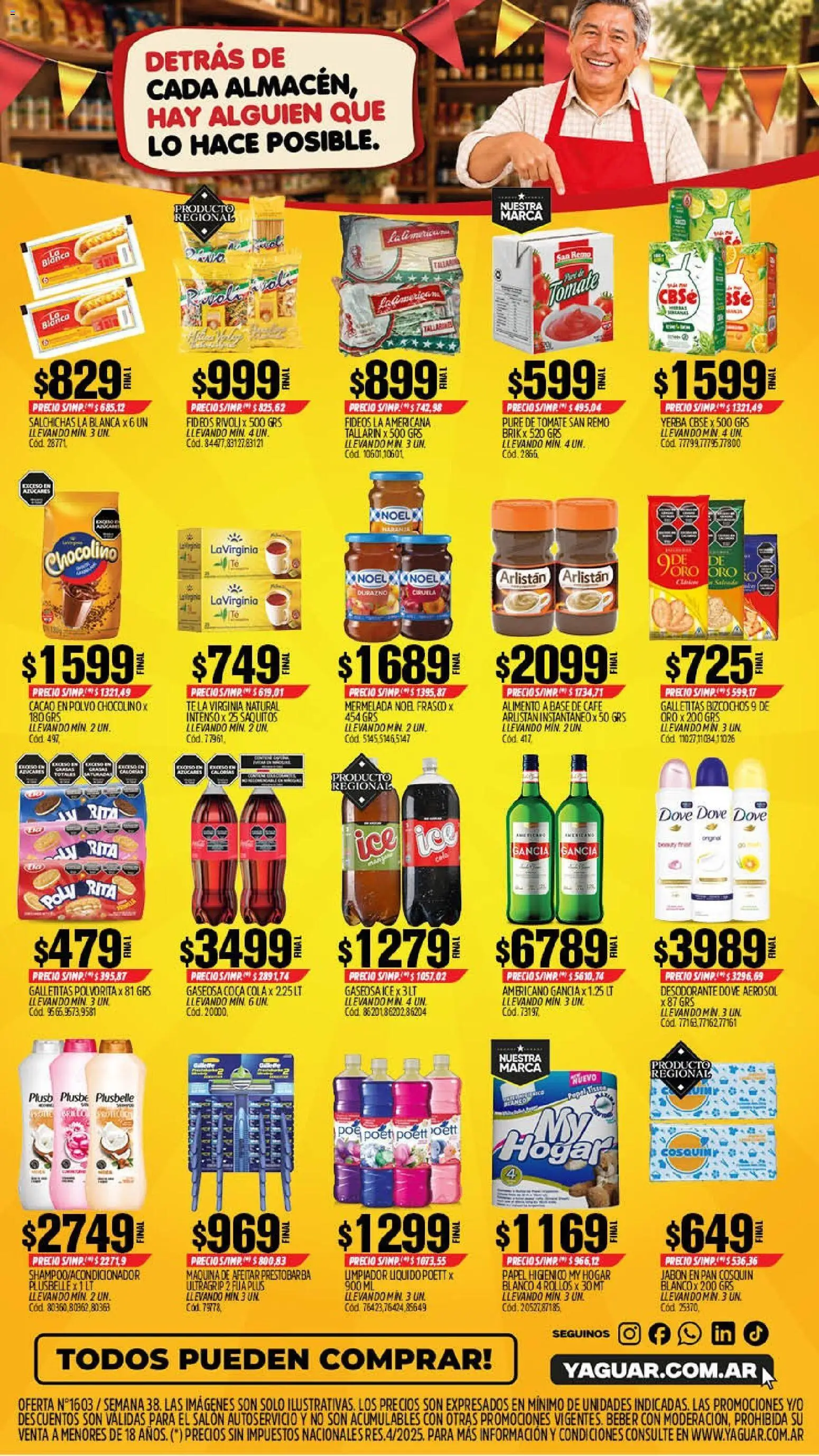 Yaguar - Oferta Semanal Jujuy │ válido desde el 14/09/2026 | Página: 2 | Productos: Tomate, Pure de Tomate, Fideos, Salchichas