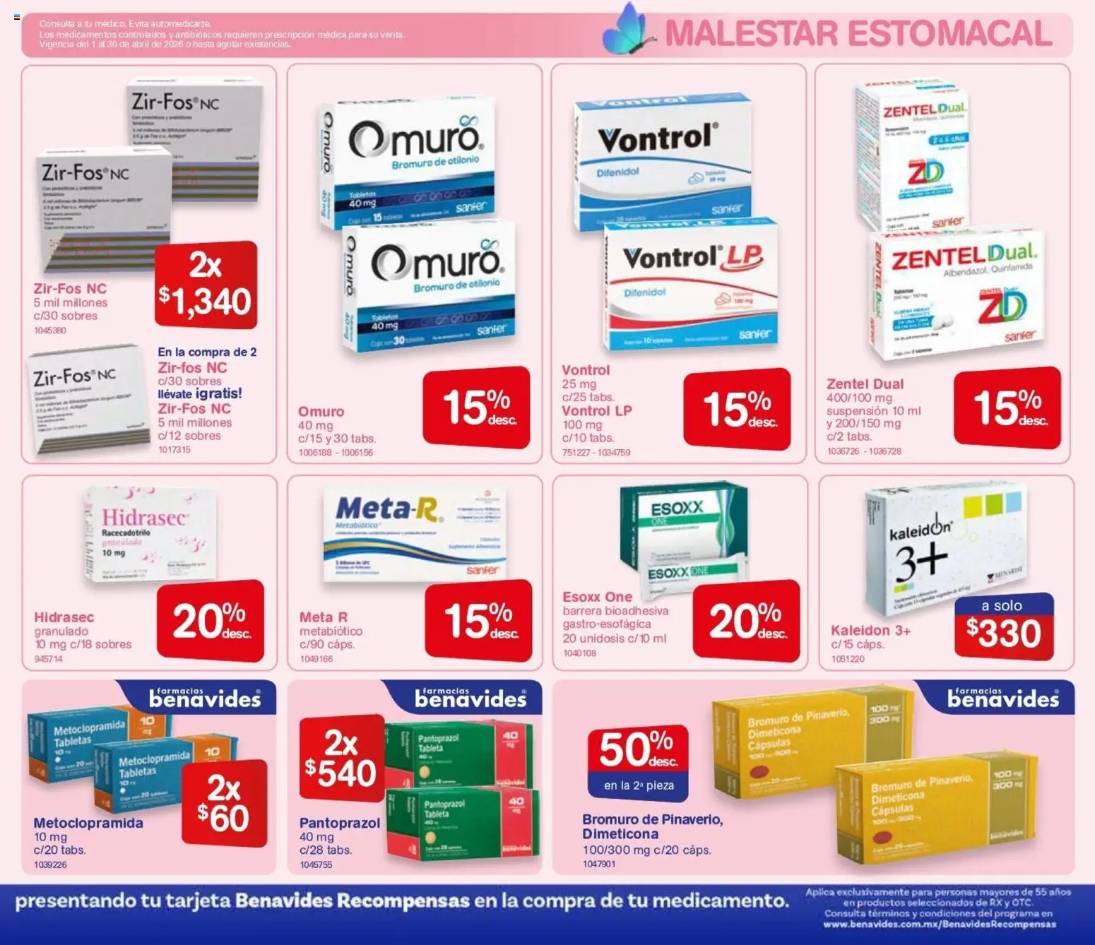 Nuevas ofertas de Farmacia Benavides válidas en toda la República Mexicana desde el 01.04.2026. ¡Encuentra las mejores ofertas en Farmacia Benavides catálogo! | Página: 3 | Productos: Tableta