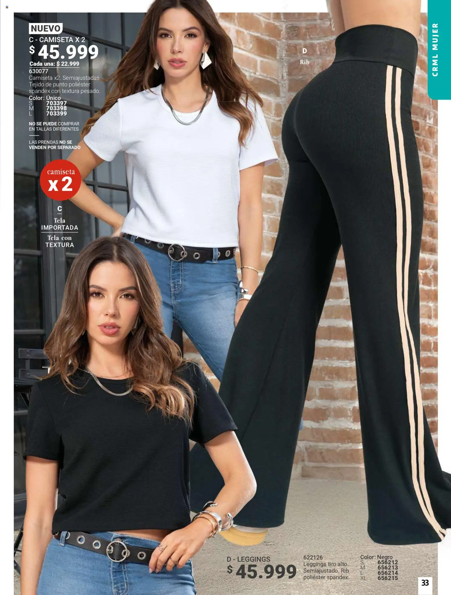 Carmel revista - valida desde el 01/04/2026 | Página: 33 | Productos: Leggings, Camiseta