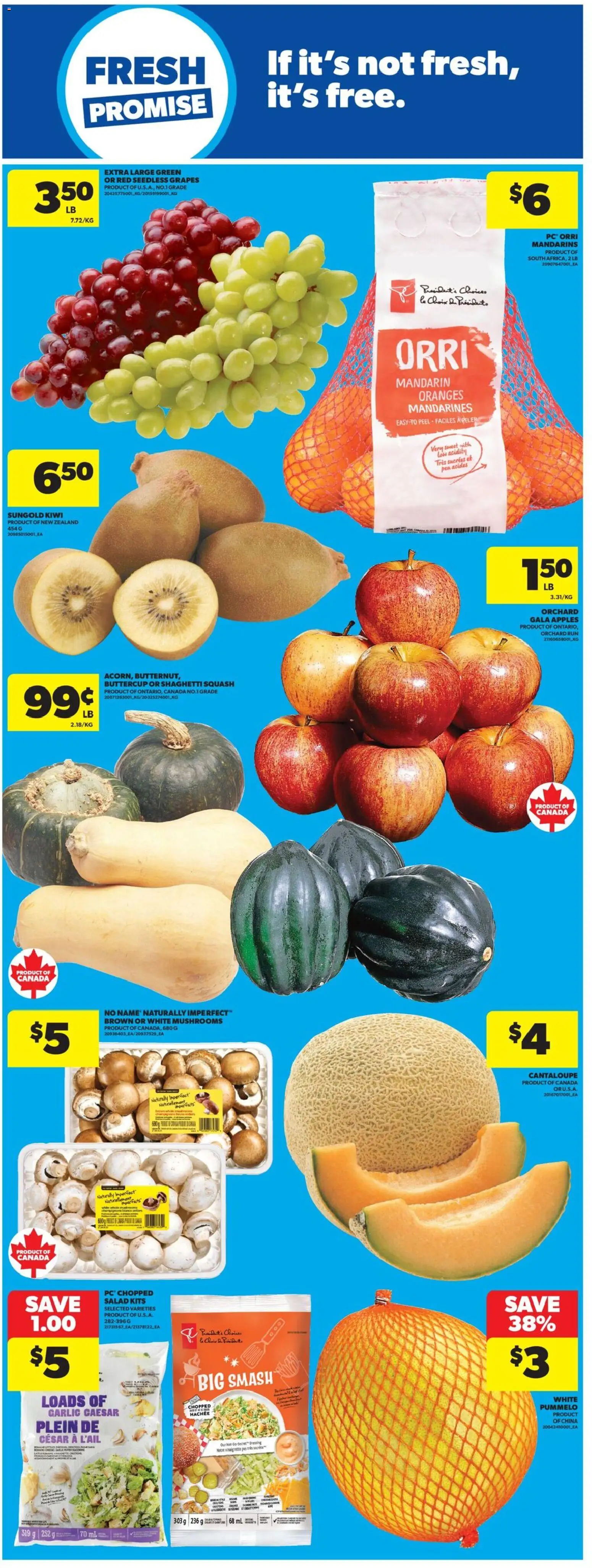 Real Canadian Superstore flyer valid from Sep 24, 2026 | Page: 12 | Products: Salad, PC, Apples, Oranges