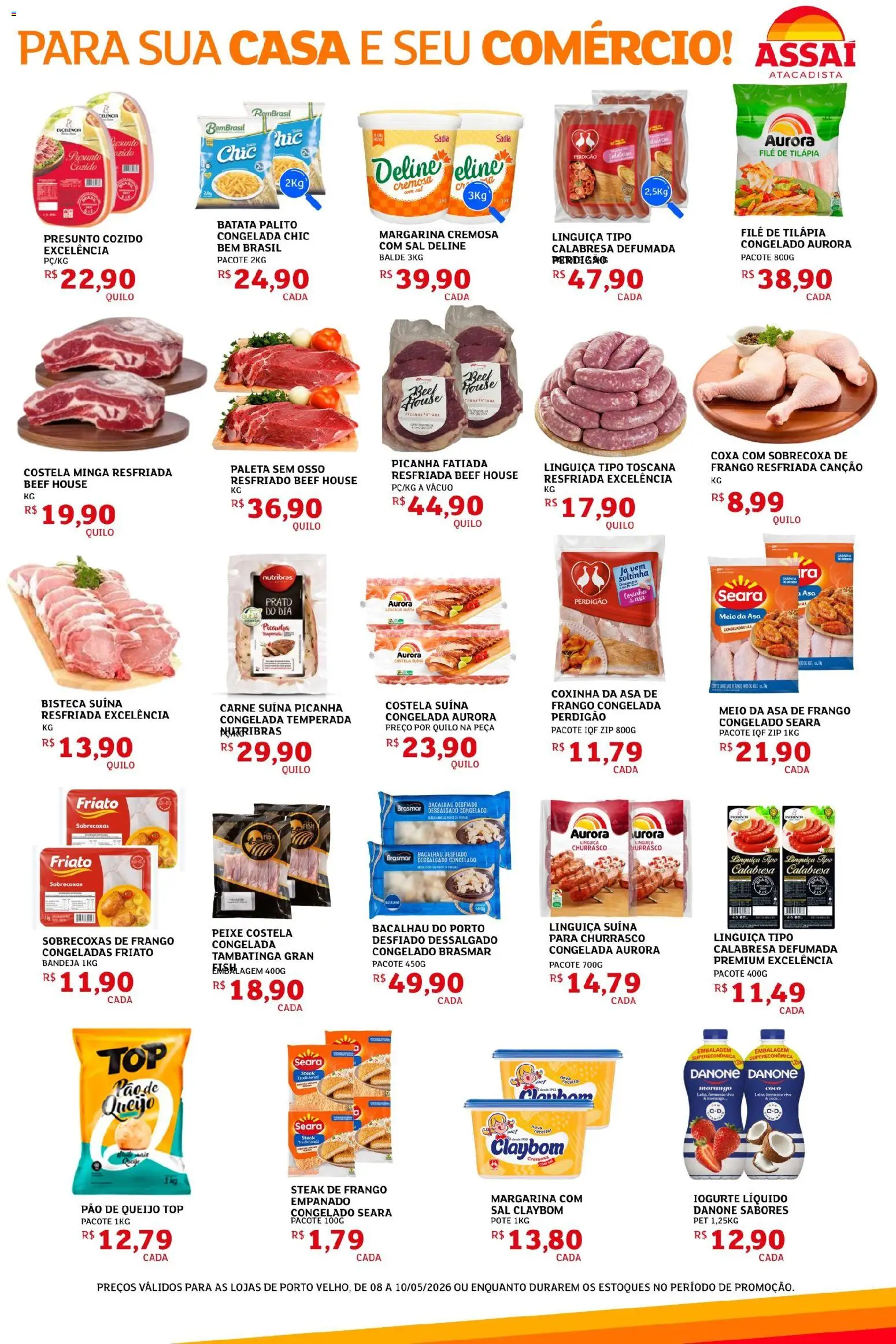 Assaí Atacadista Folheto - válido de 08.05.2026 | Página: 3 | Produtos: Picanha, Queijo, Tilápia, Frango