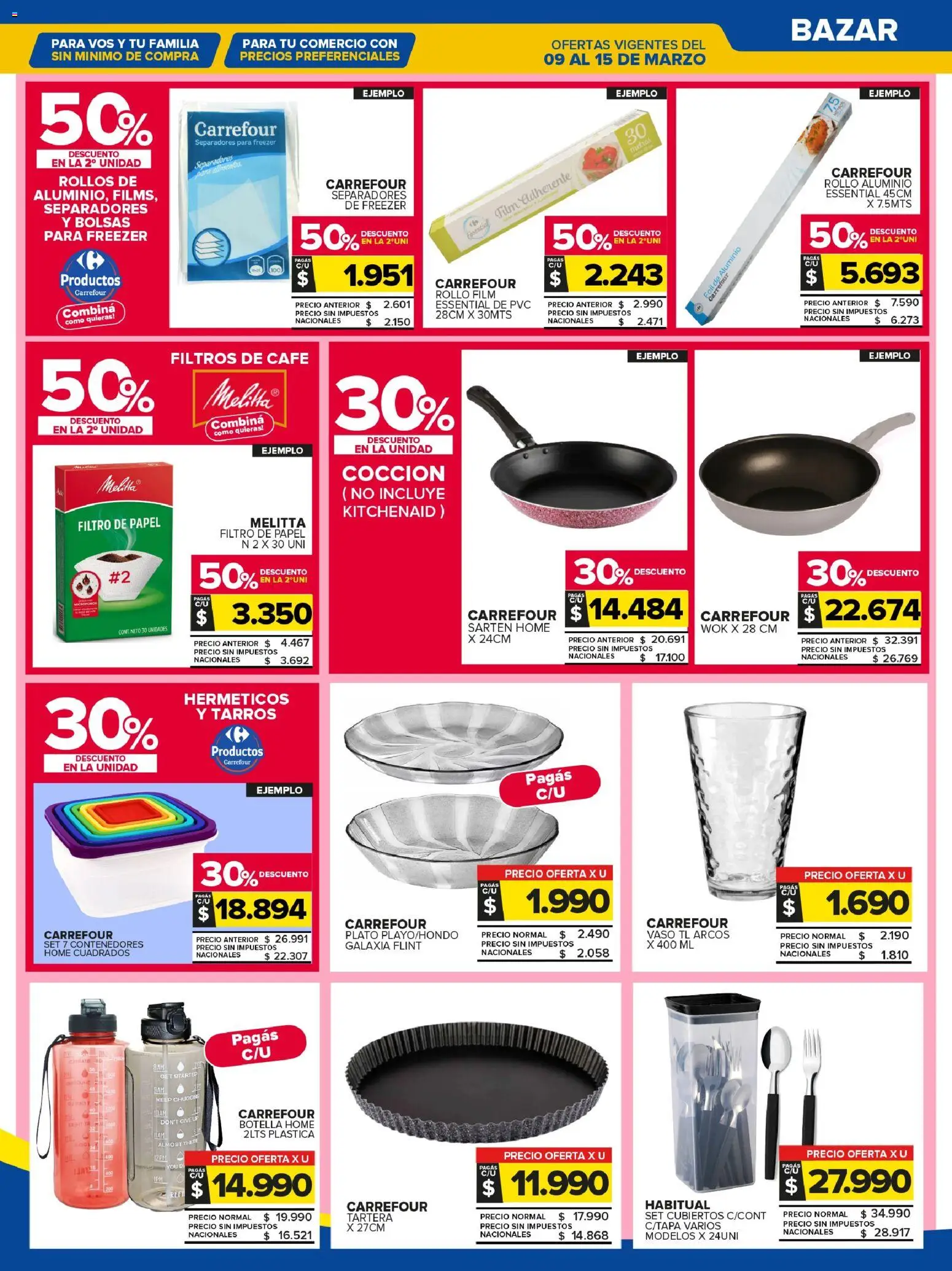 Carrefour Maxi catálogo │ válido desde el 09.03.2026 | Página: 23 | Productos: Botella, Sartén, Wok, Freezer