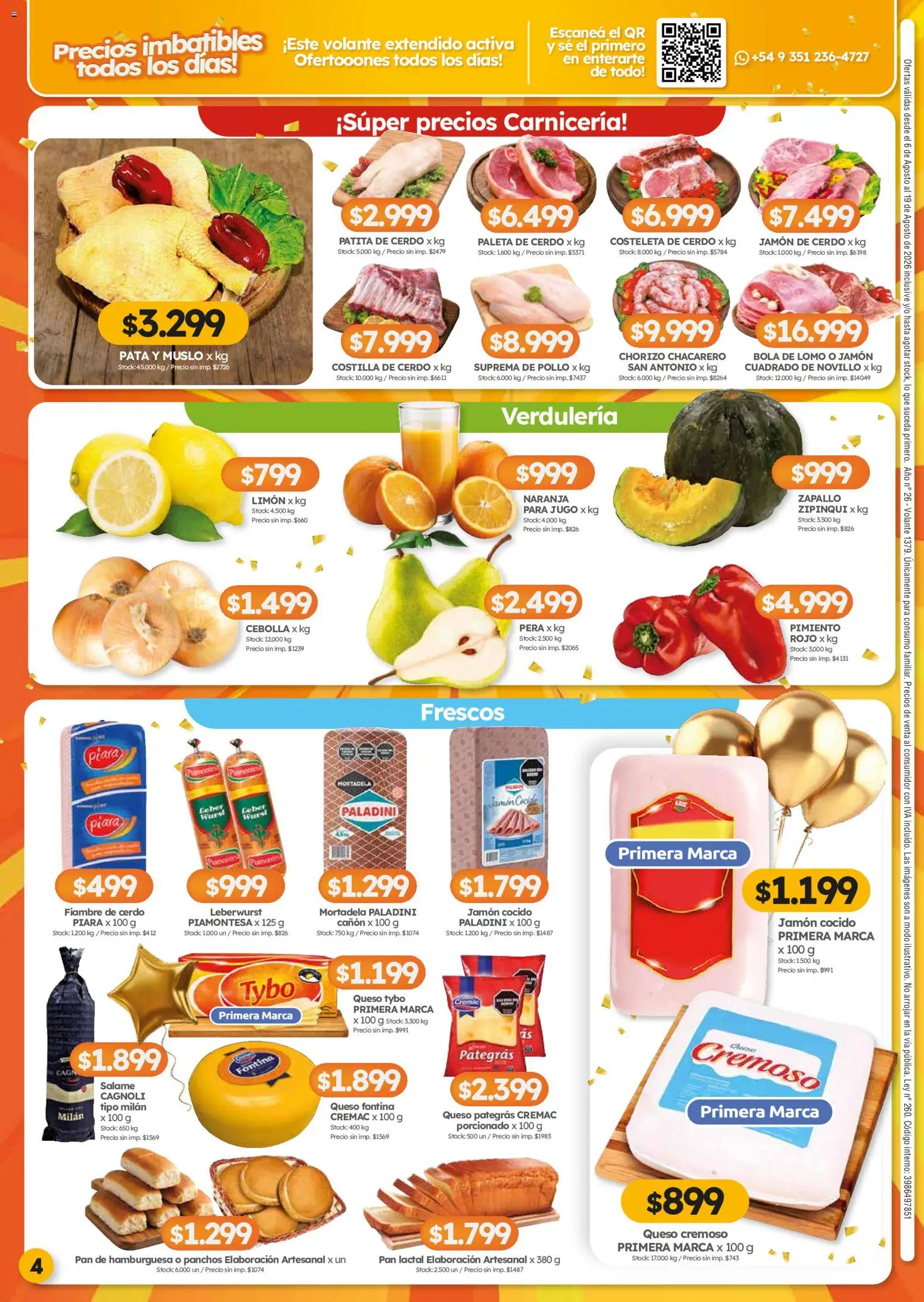 Cordiez ofertas │ válido desde el 06/08/2026 | Página: 4 | Productos: Pollo, Pera, Limón, Cerdo
