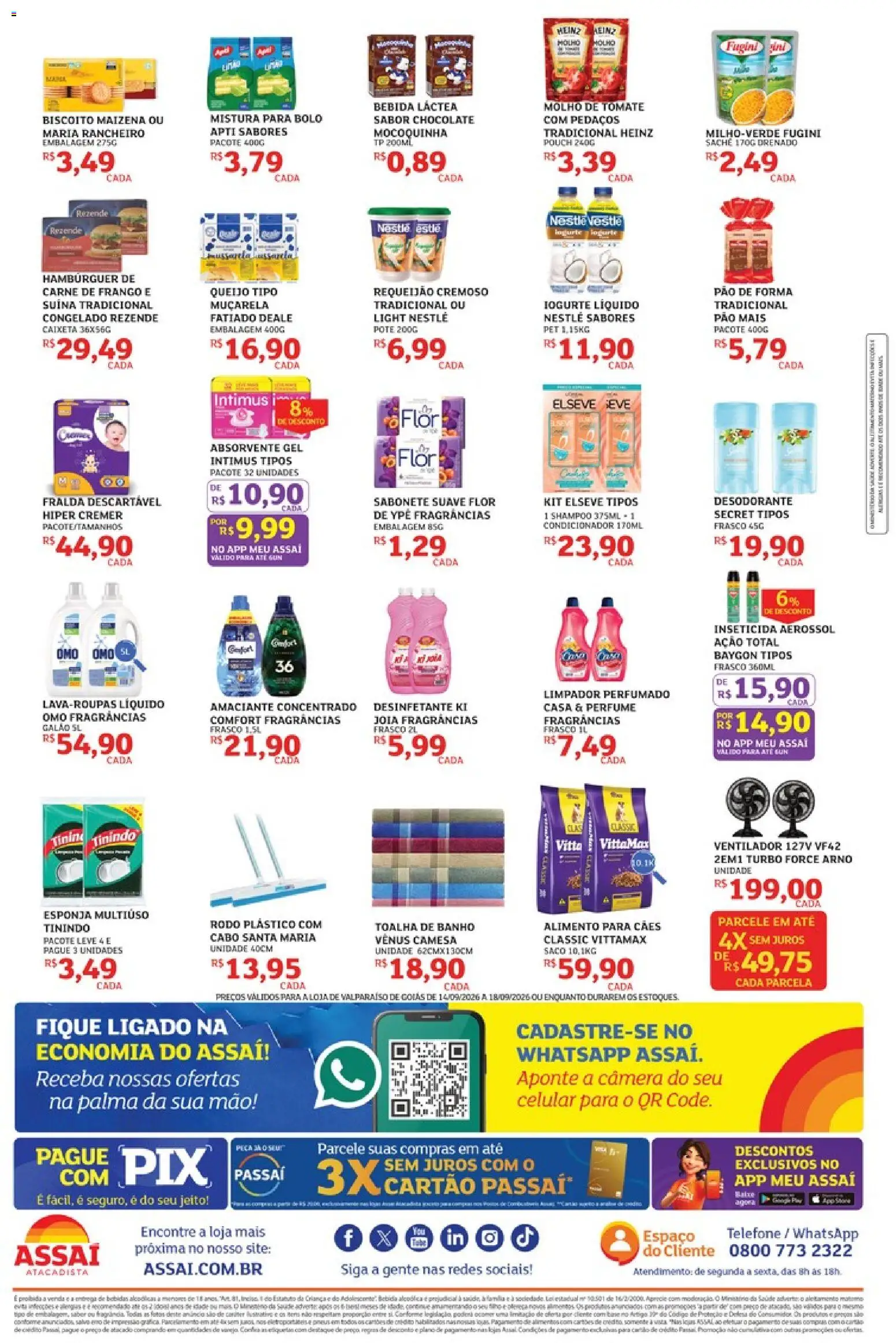 Assaí Atacadista Folheto - válido de 14/09/2026 | Página: 2 | Produtos: Iogurte, Muçarela, Desinfetante, Inseticida