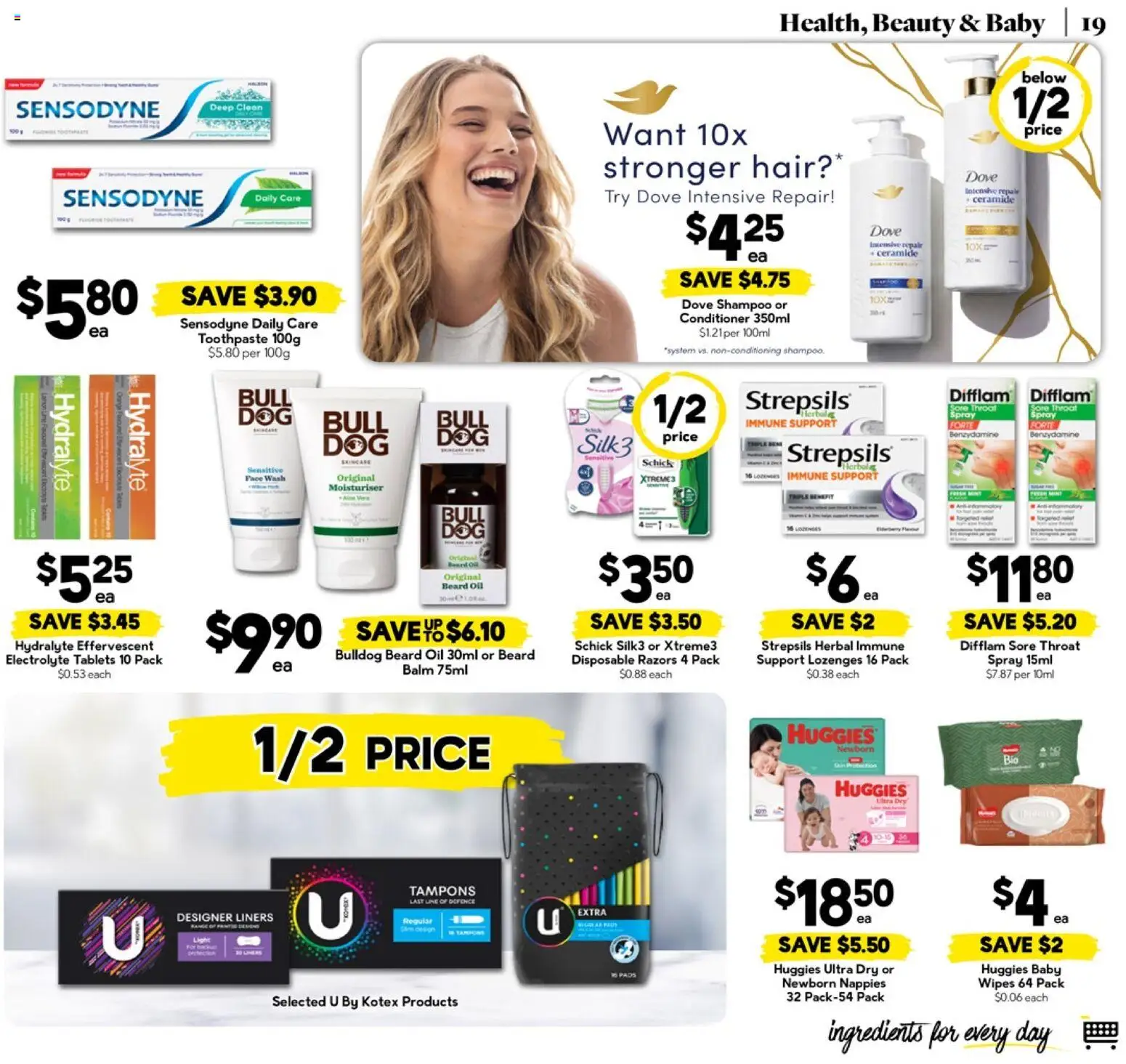 Drakes catalogue - valid from 15.04.2026 | Page: 19 | Products: Shampoo, Oil, Face wash, Tampons