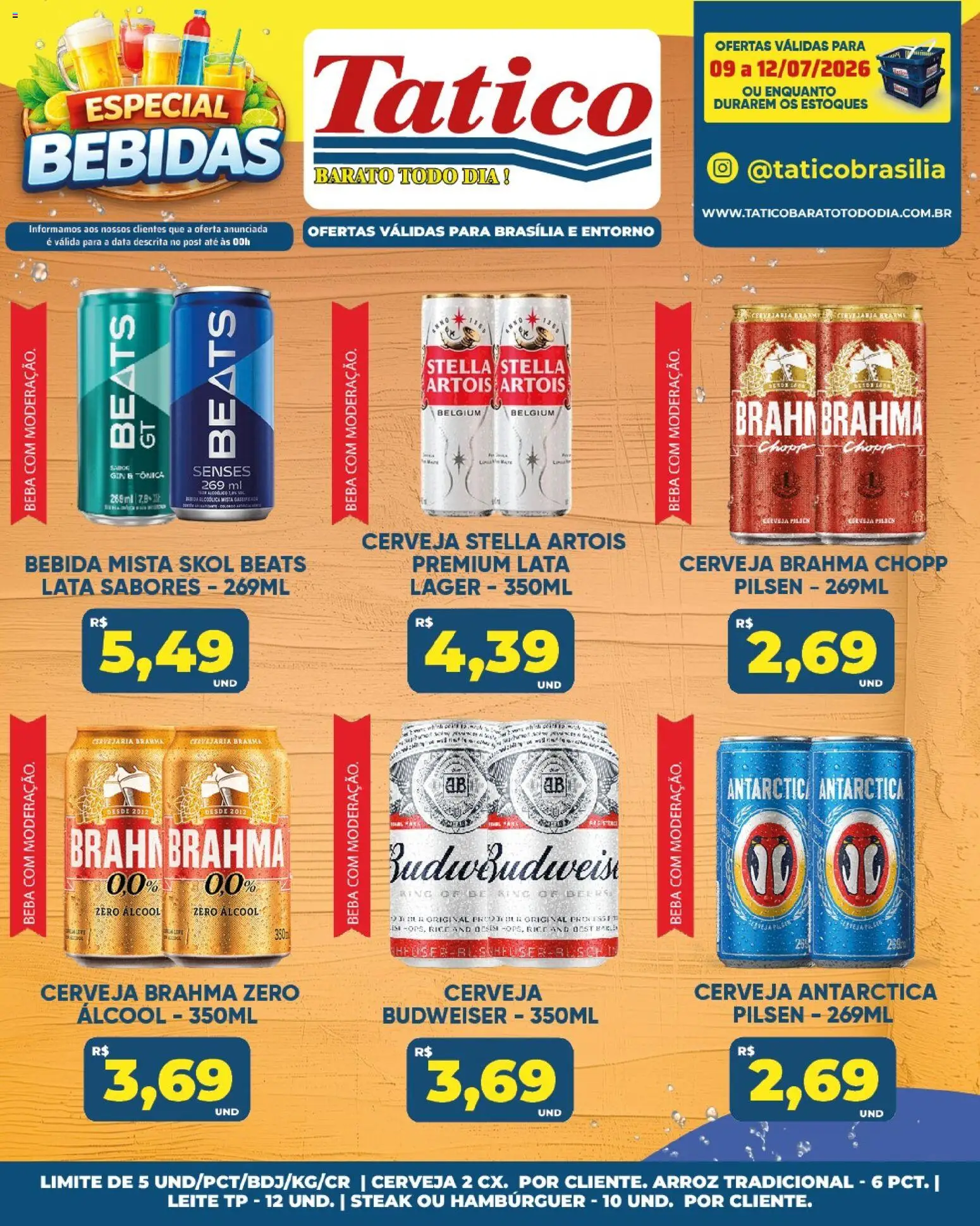 Tatico Folheto - válido de 09/07/2026 | Página: 29 | Produtos: Cerveja, Arroz, Hambúrguer, Bebida
