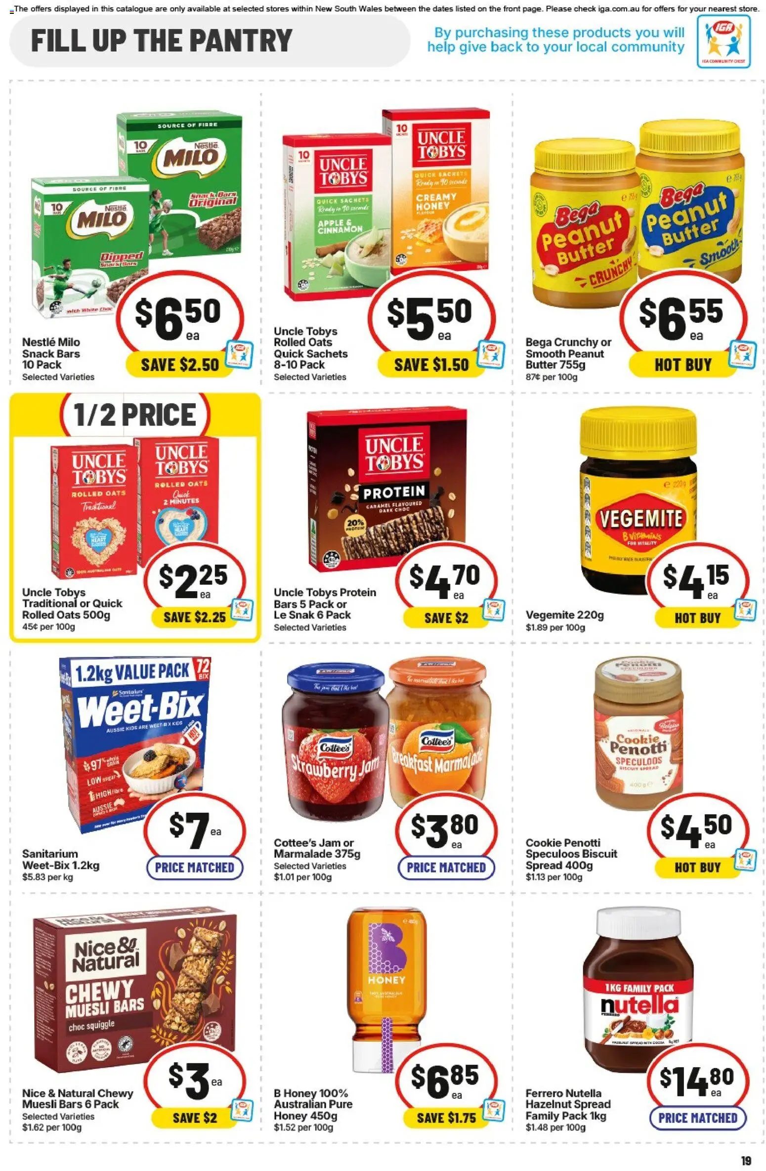 IGA catalogue - valid from 12/08/2026 | Page: 20 | Products: Nutella, Sachets, Peanut butter, Muesli