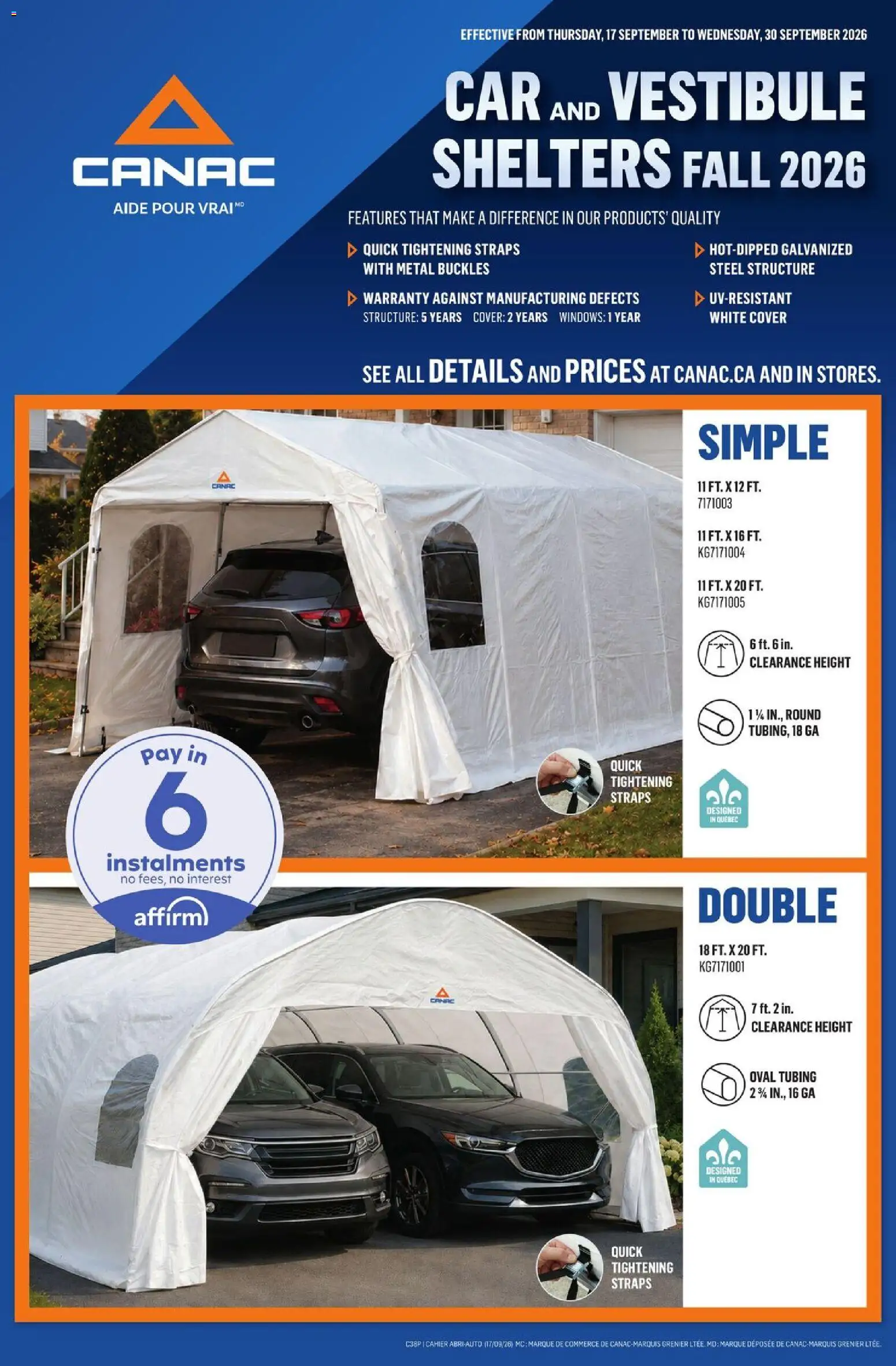 Canac flyer valid from Sep 17, 2026 | Page: 1