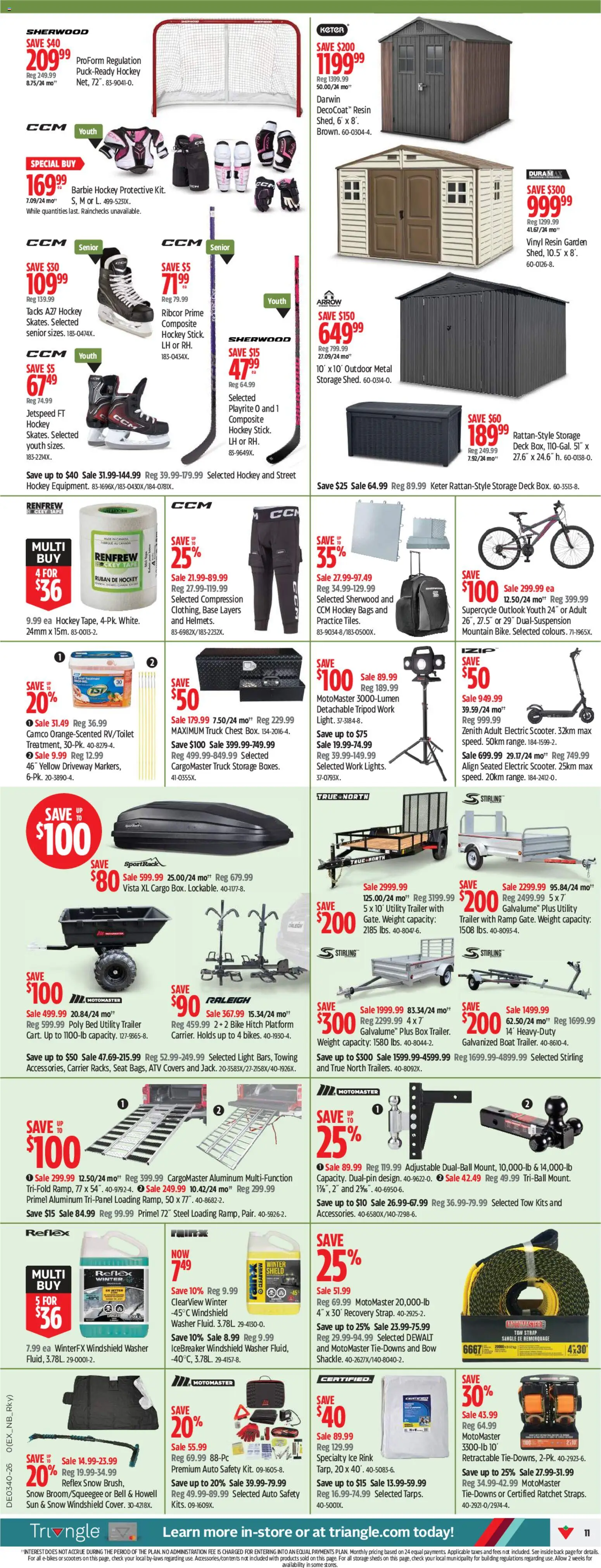 Canadian Tire flyer valid from Oct 1, 2026 | Page: 11 | Products: Trailer, Bed, Box, Ice