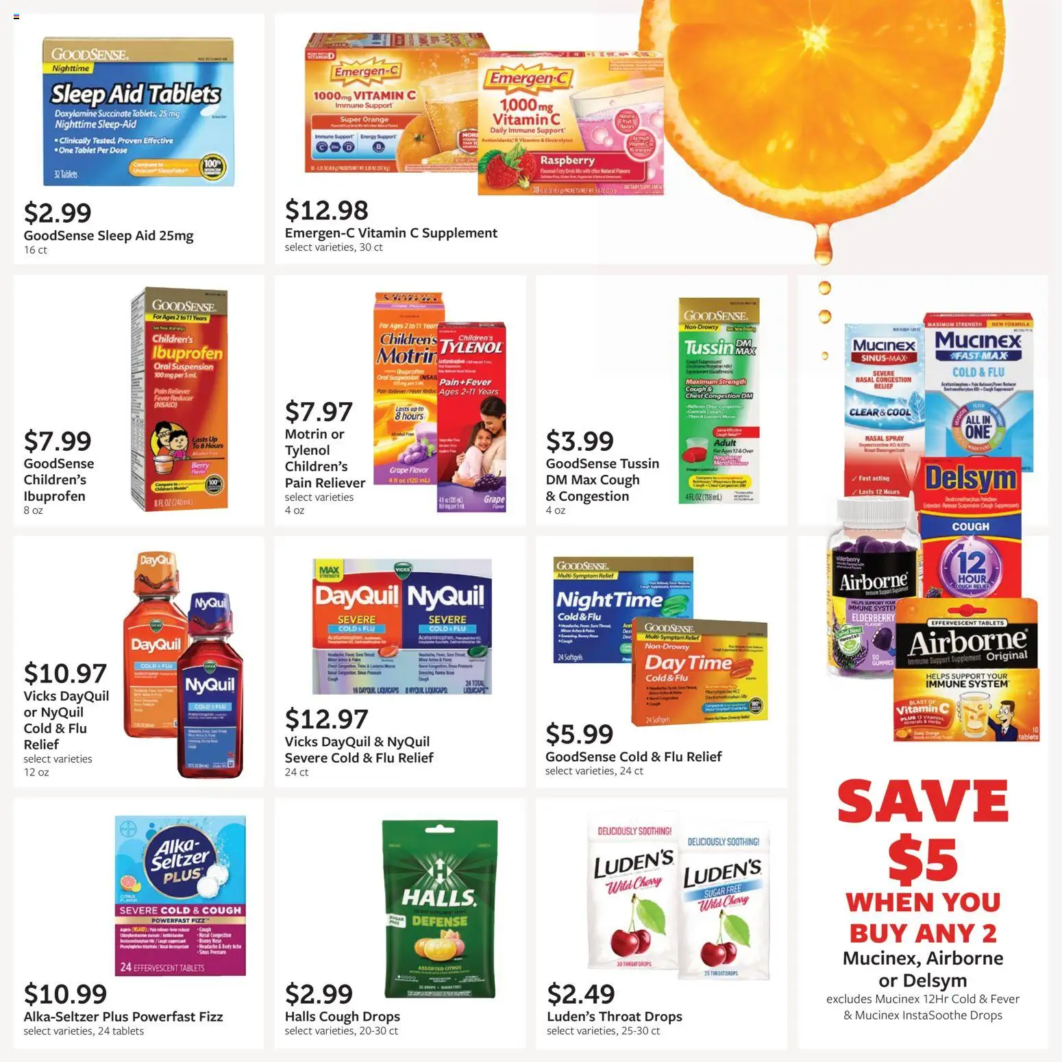 Fareway Monthly Ad - valid from 08/31/2026 | Page: 40 | Products: Effervescent tablets, Cough drops, Raspberry, Disk