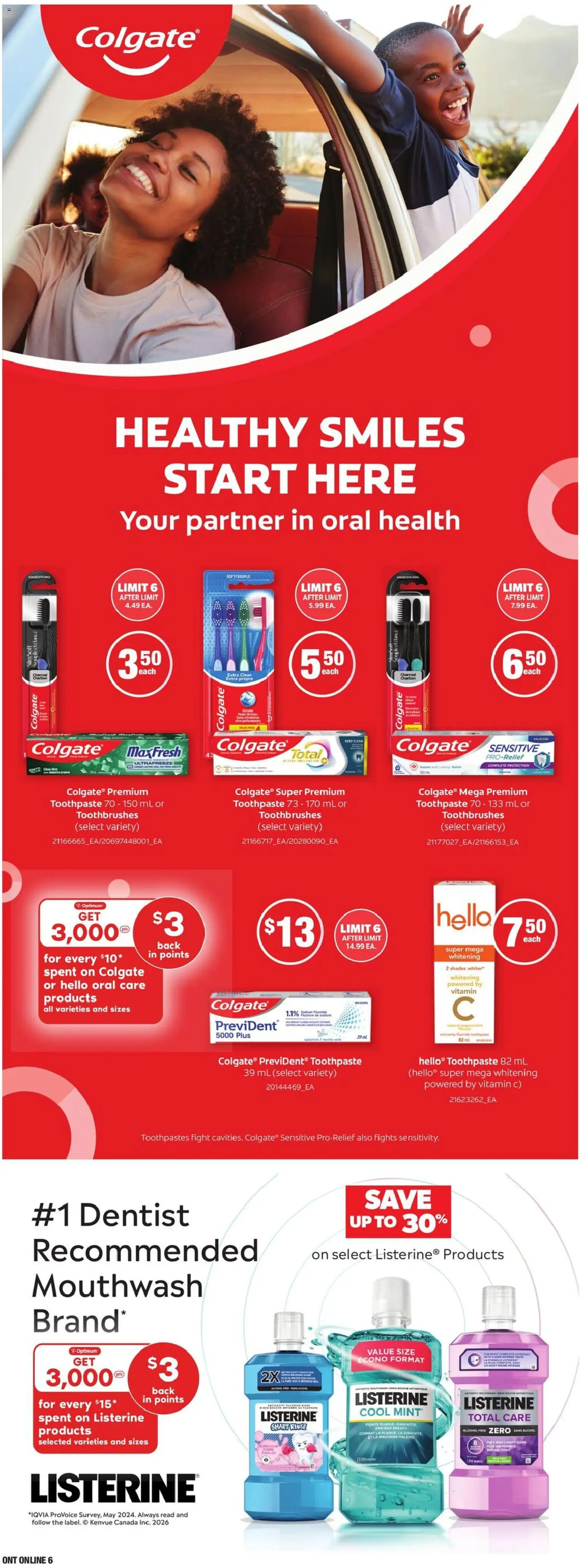 Loblaws flyer valid from 09.04.2026 | Page: 20 | Products: Toothpaste, Mouthwash
