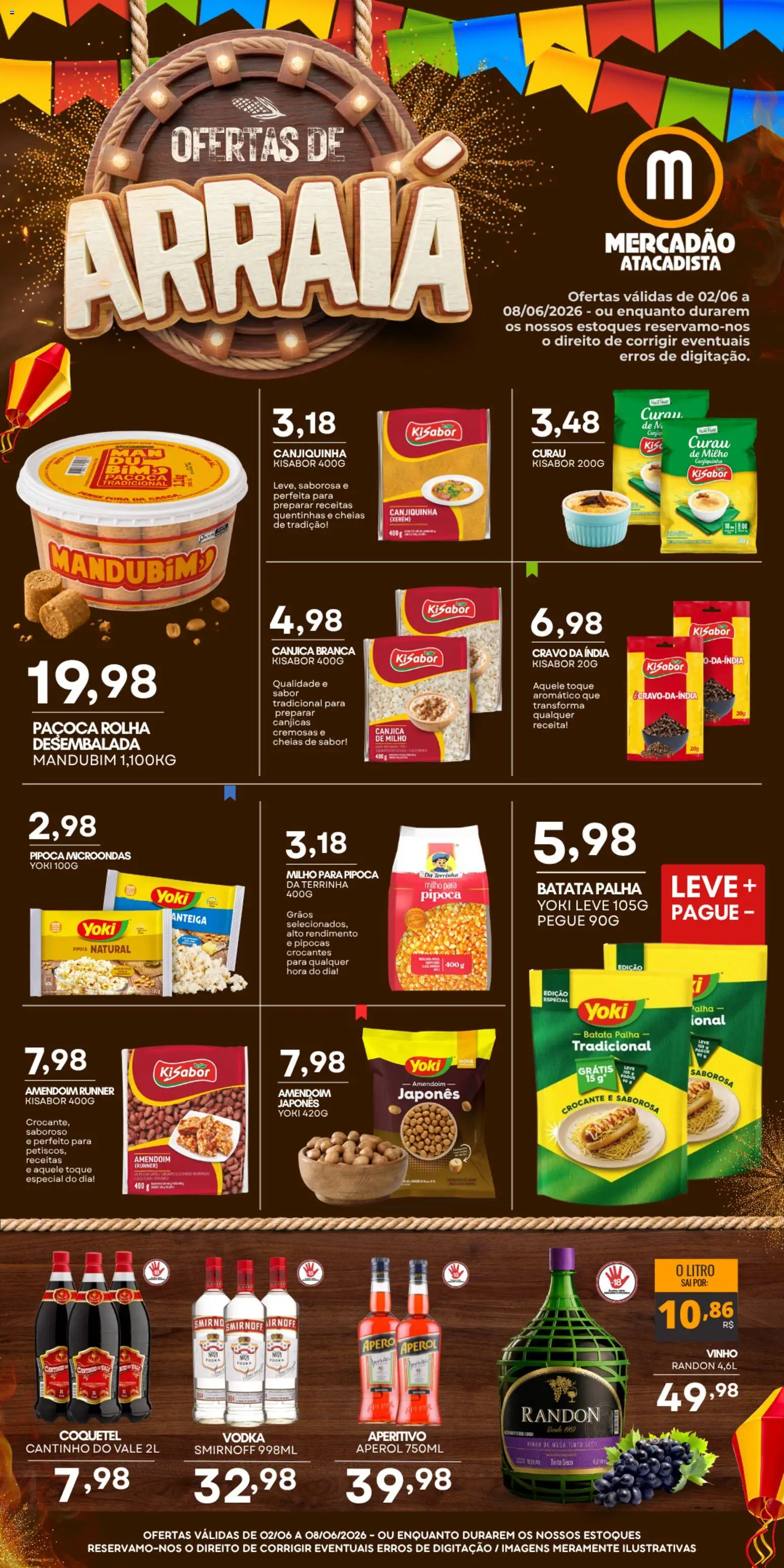 Mercadão Atacadista Folheto - válido de 02.06.2026 | Página: 1 | Produtos: Mesa, Batata palha, Batata, Paçoca