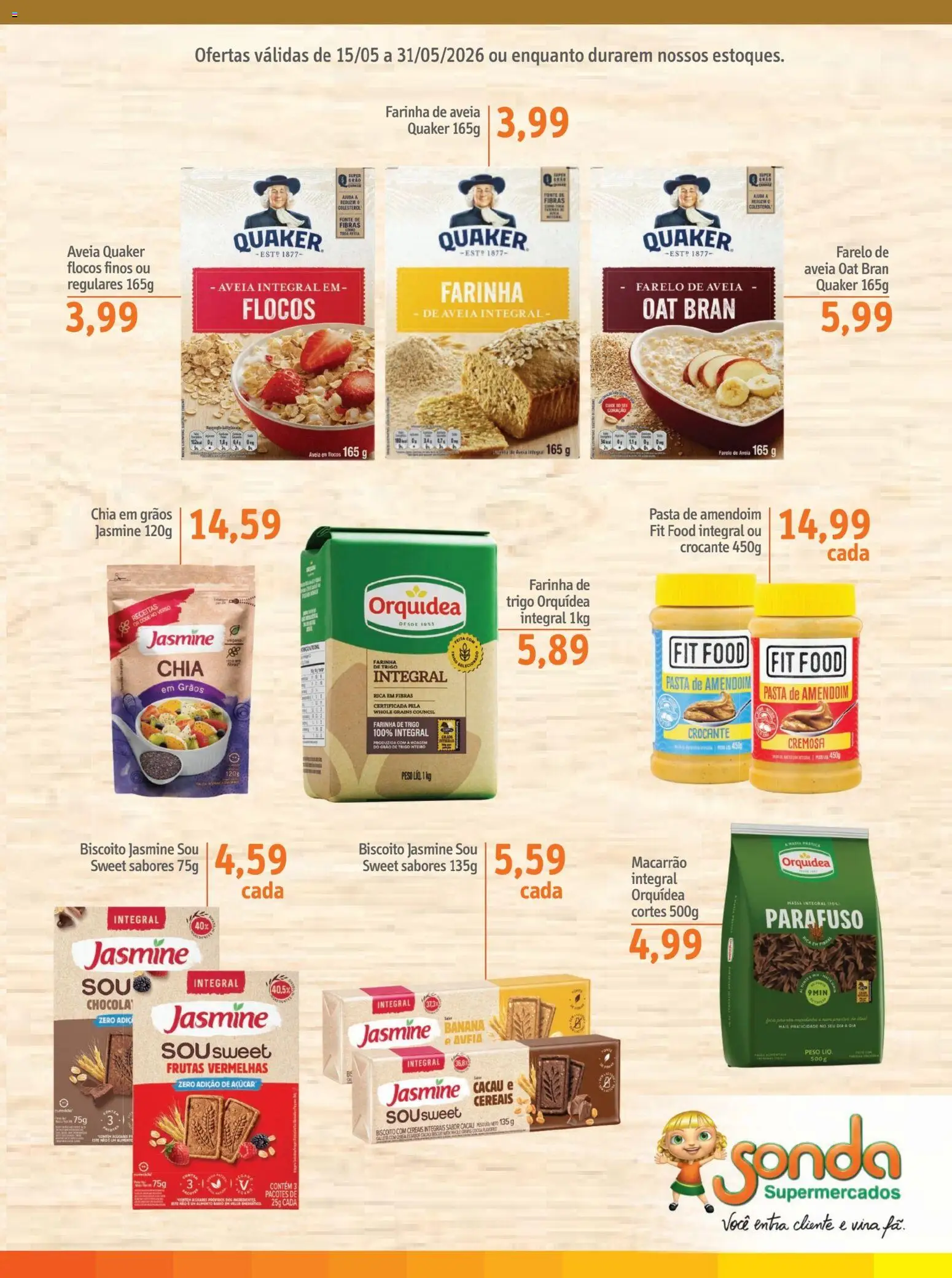 Sonda Folheto - válido de 15.05.2026 | Página: 11 | Produtos: Farinha de trigo, Chia, Cereais, Pasta de amendoim
