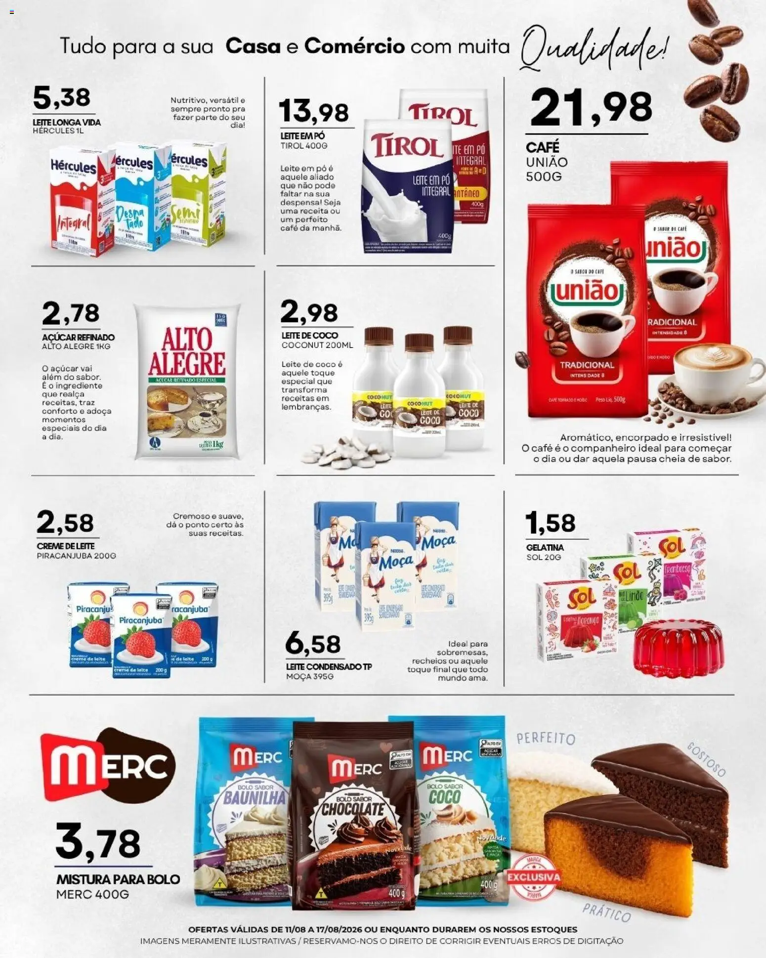 Mercadão Atacadista Folheto - válido de 11/08/2026 | Página: 8 | Produtos: Coco, Pó, Baunilha, Creme