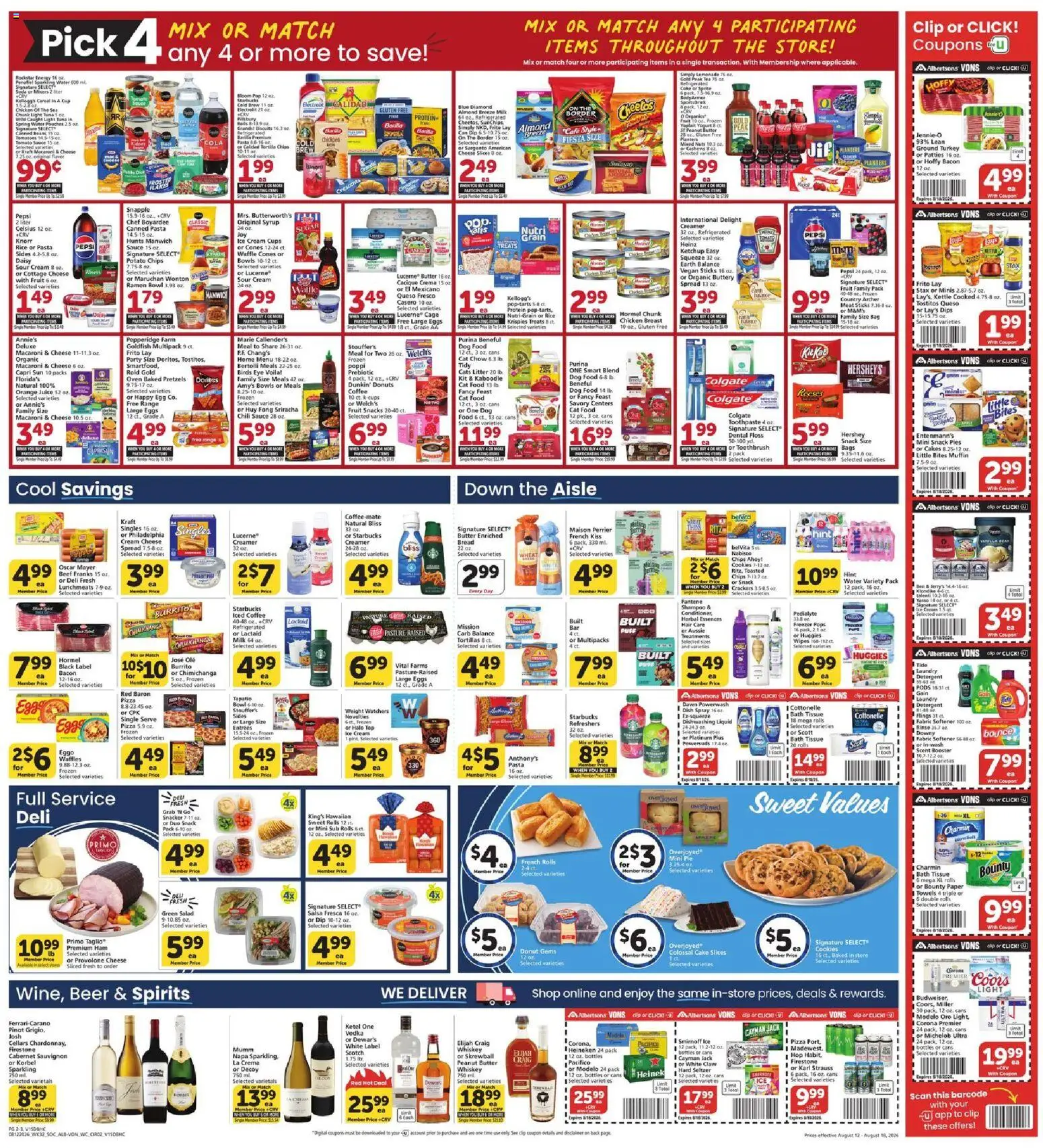 Vons Weekly Ad - valid from 08/12/2026 | Page: 2 | Products: Crackers, Butter, Muffin, Weight