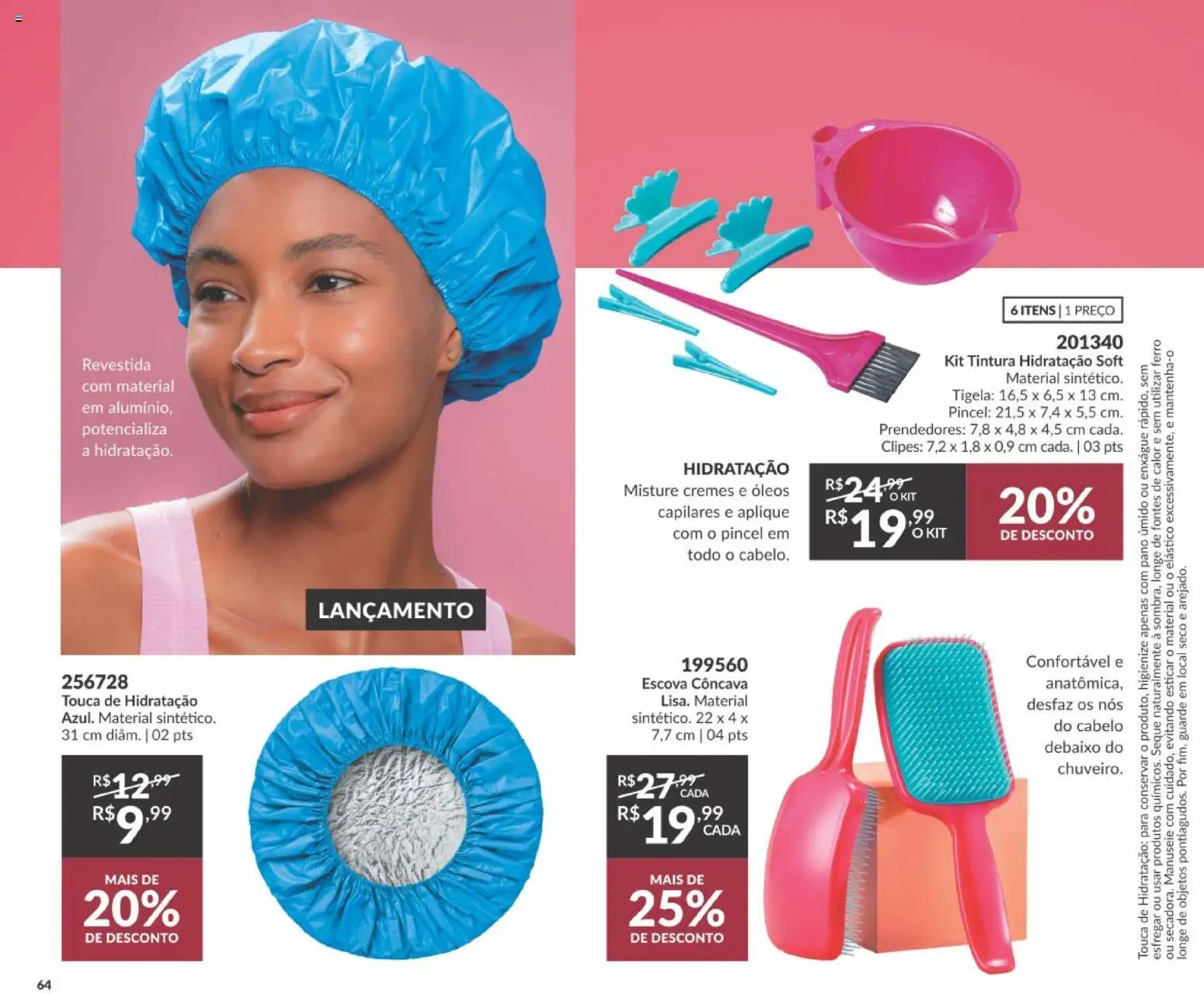 Avon Folheto - válido de 10/08/2026 | Página: 64 | Produtos: Touca, Pincel, Escova, Tigela