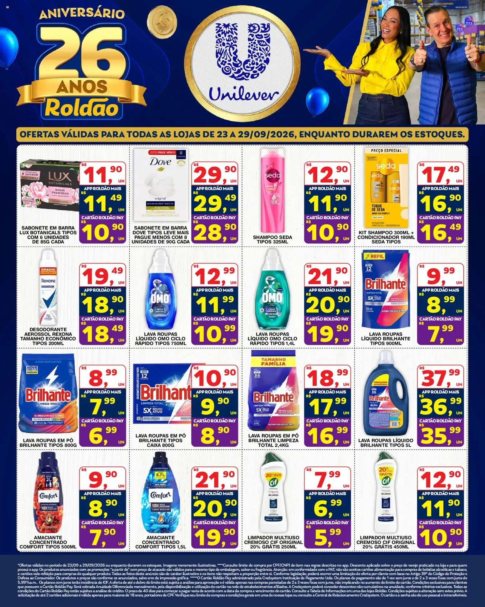 Roldão Folheto - válido de 23/09/2026 | Página: 3 | Produtos: Shampoo, Bebidas, Base, Amaciante