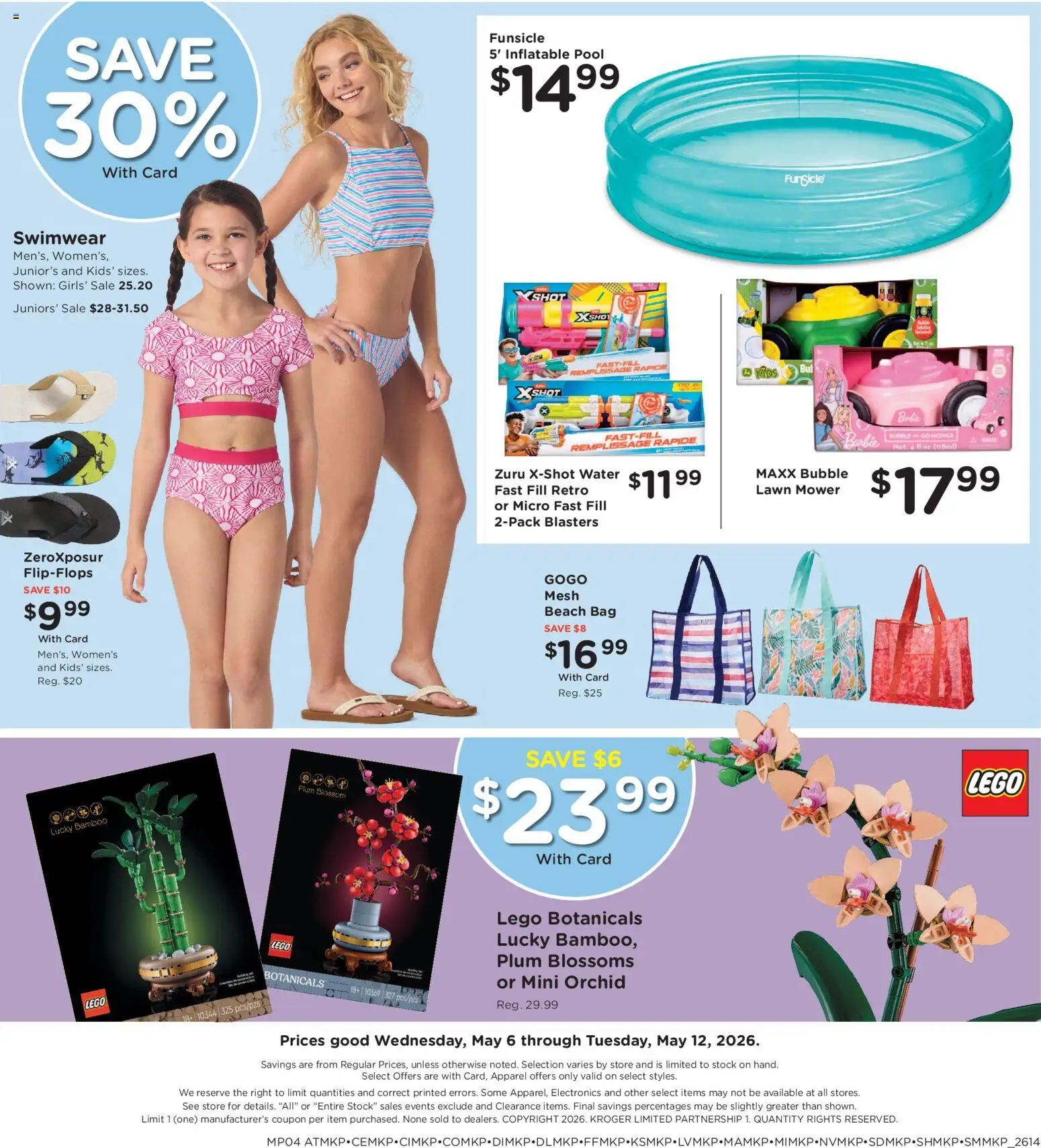 King Soopers Home & Apparel - valid from 06.05.2026 | Page: 4 | Products: Mower, Swimwear, Water, Bag