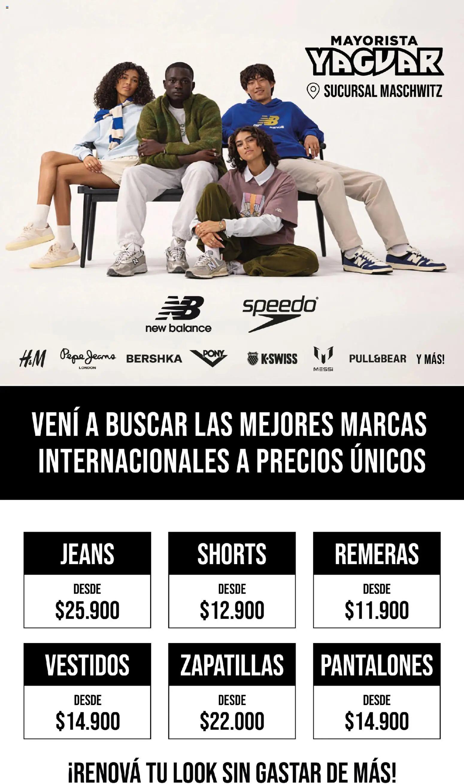 Yaguar - Premium Outlet Buenos Aires │ válido desde el 11.05.2026 | Página: 1 | Productos: Pantalones, Zapatillas