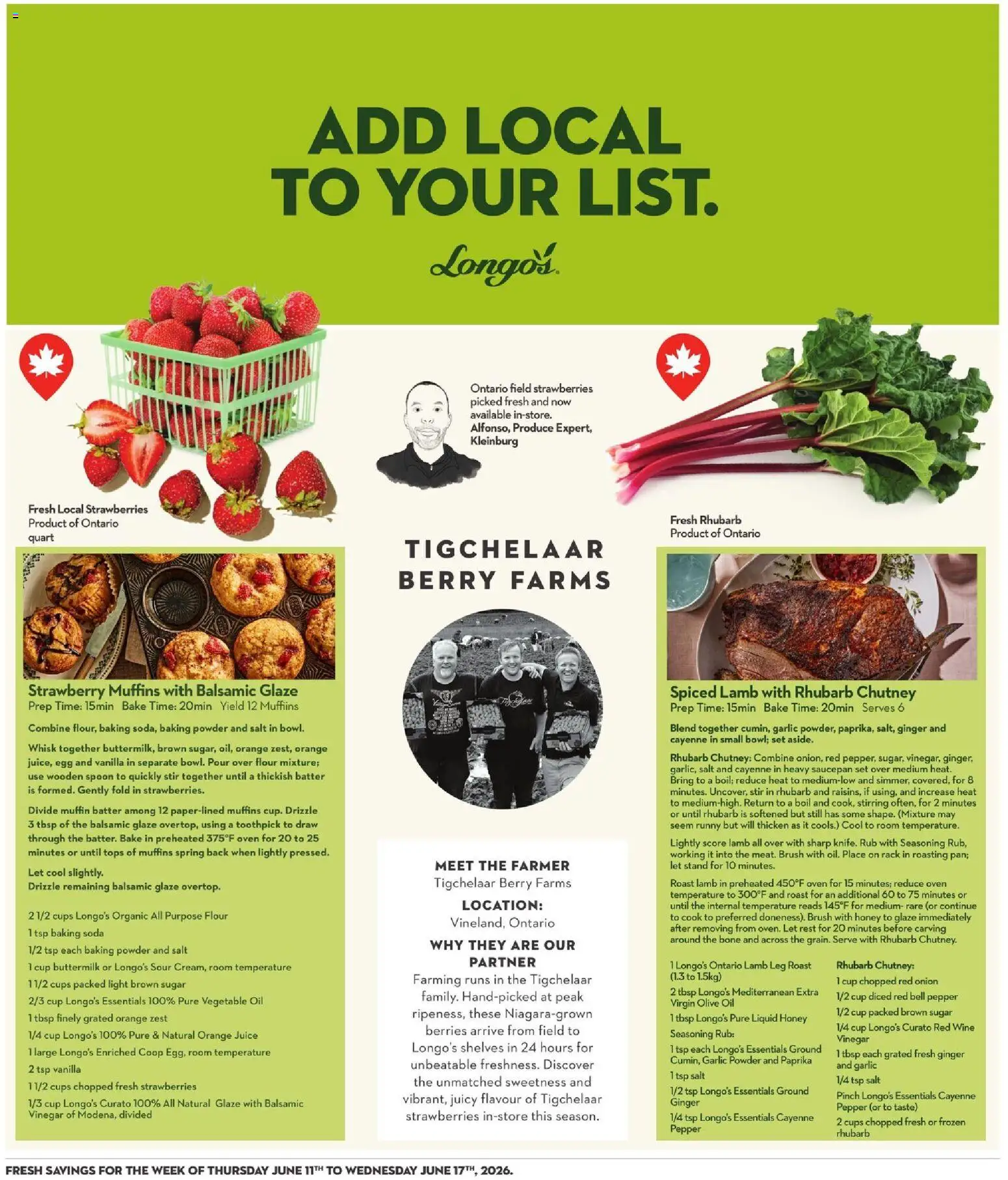 Longo's flyer valid from 11.06.2026 | Page: 11 | Products: Strawberries, Brush, Oil, Wine