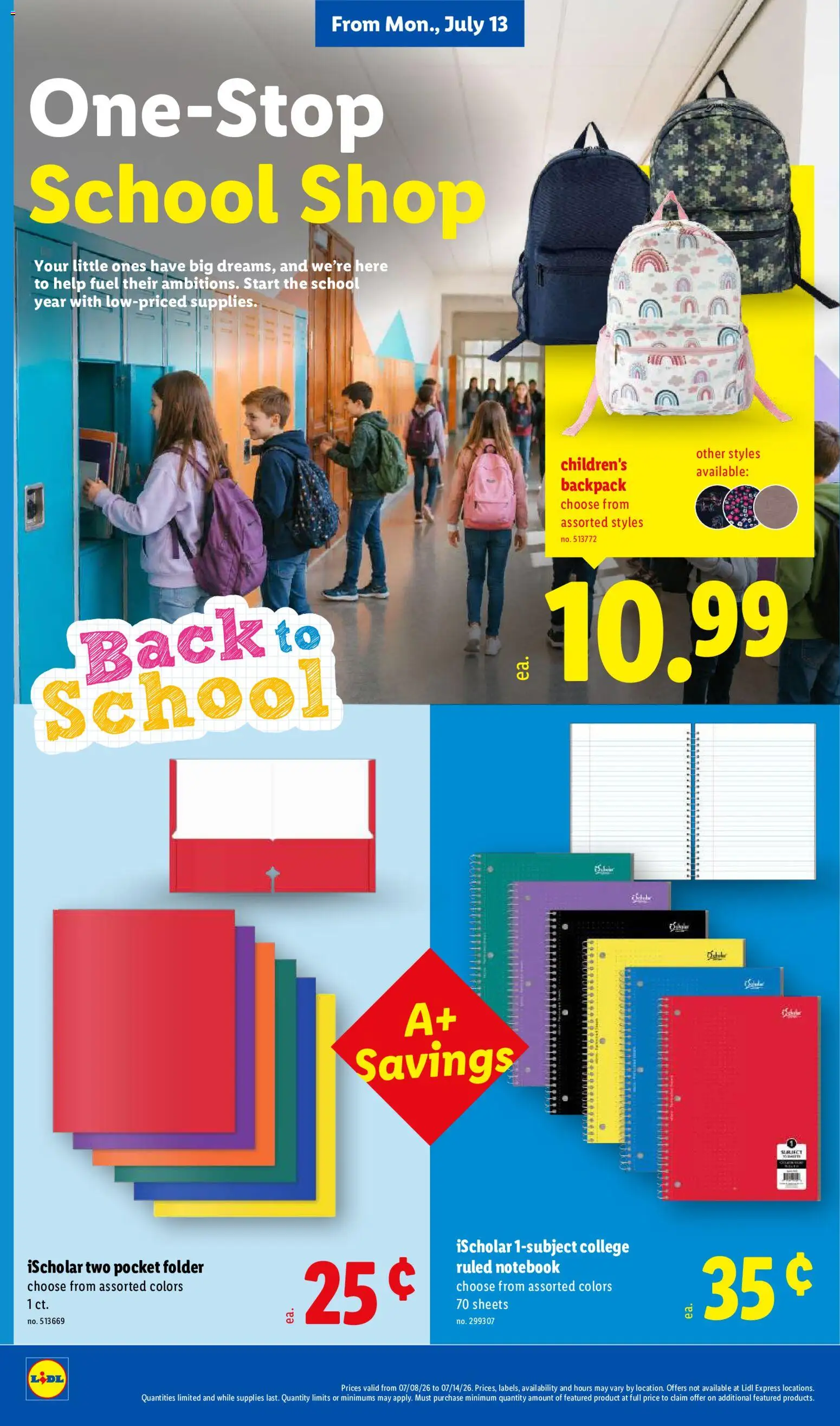 Lidl Weekly Ad - valid from 07/08/2026 | Page: 36 | Products: Backpack, Notebook