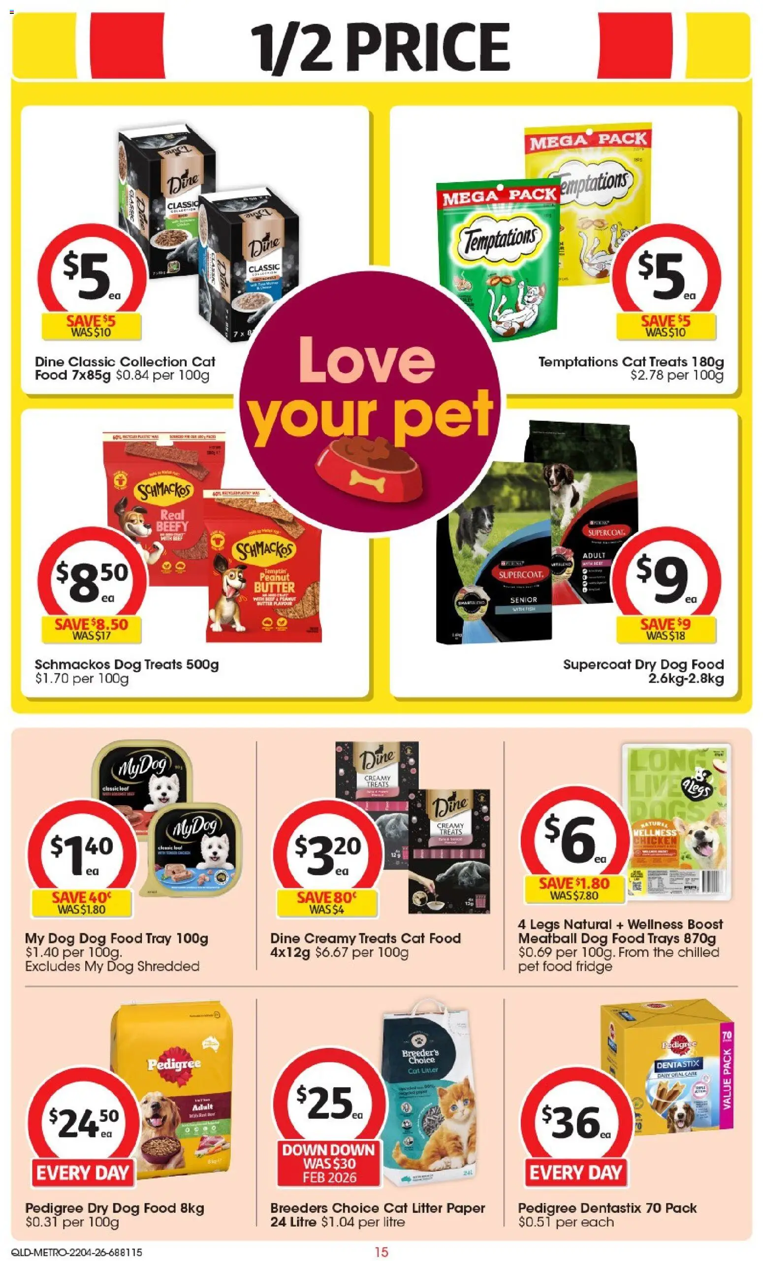 Coles catalogue - valid from 22.04.2026 | Page: 15 | Products: Butter, Chicken, Beef, Dog food