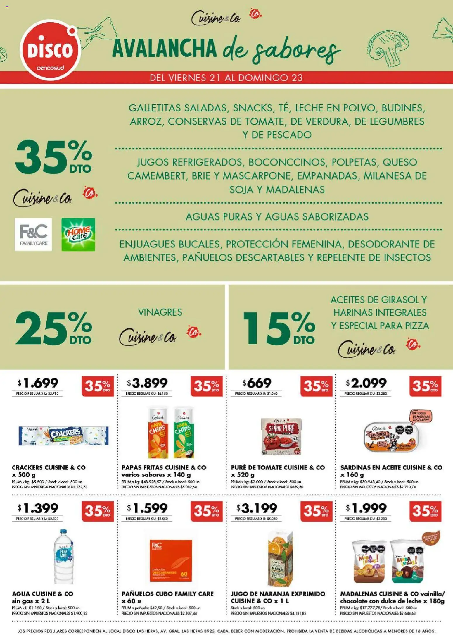 Disco ofertas │ válido desde el 20/08/2026 | Página: 7 | Productos: Bebidas, Aceite, Dulce de leche, Jugo