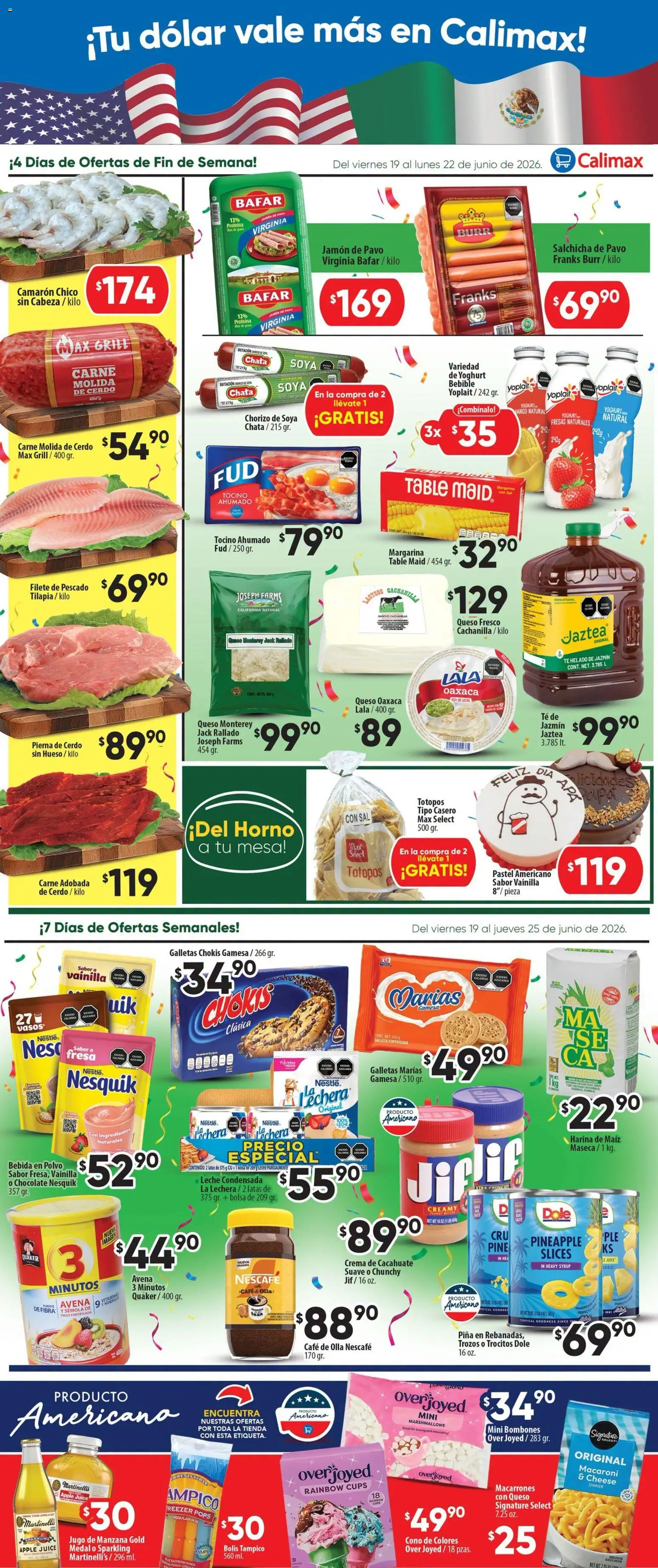 Nuevas ofertas de Calimax válidas en toda la República Mexicana desde el 19.06.2026. ¡Encuentra las mejores ofertas en Calimax folleto Mexicali y SLRC! | Página: 3