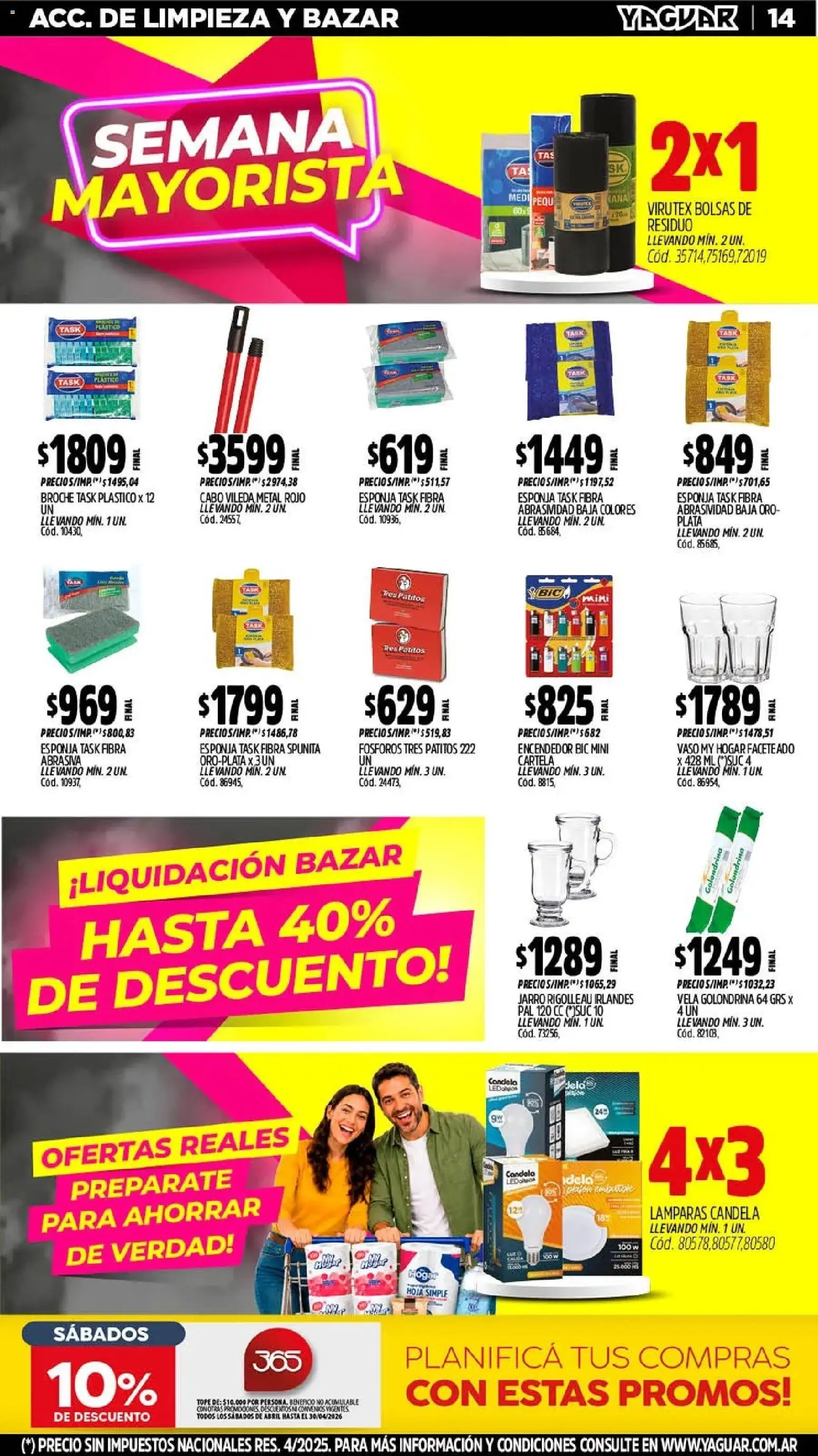 Yaguar - Oferta Semanal Córdoba │ válido desde el 18.05.2026 | Página: 14 | Productos: Fósforos, Vela, Encendedor, Esponja