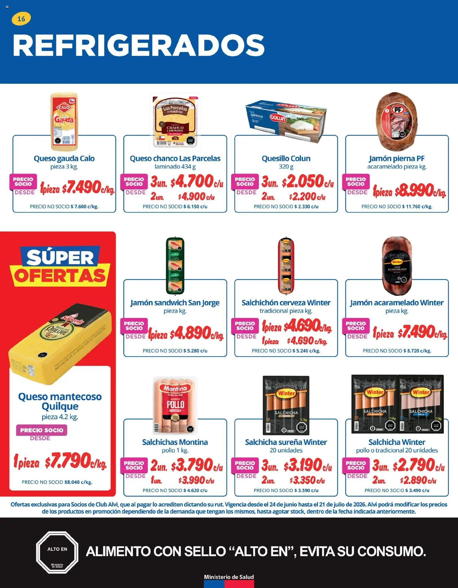 Alvi catálogo │ válido desde el 23.06.2026 | Página: 16 | Productos: Queso, Pollo, Cerveza, Pera